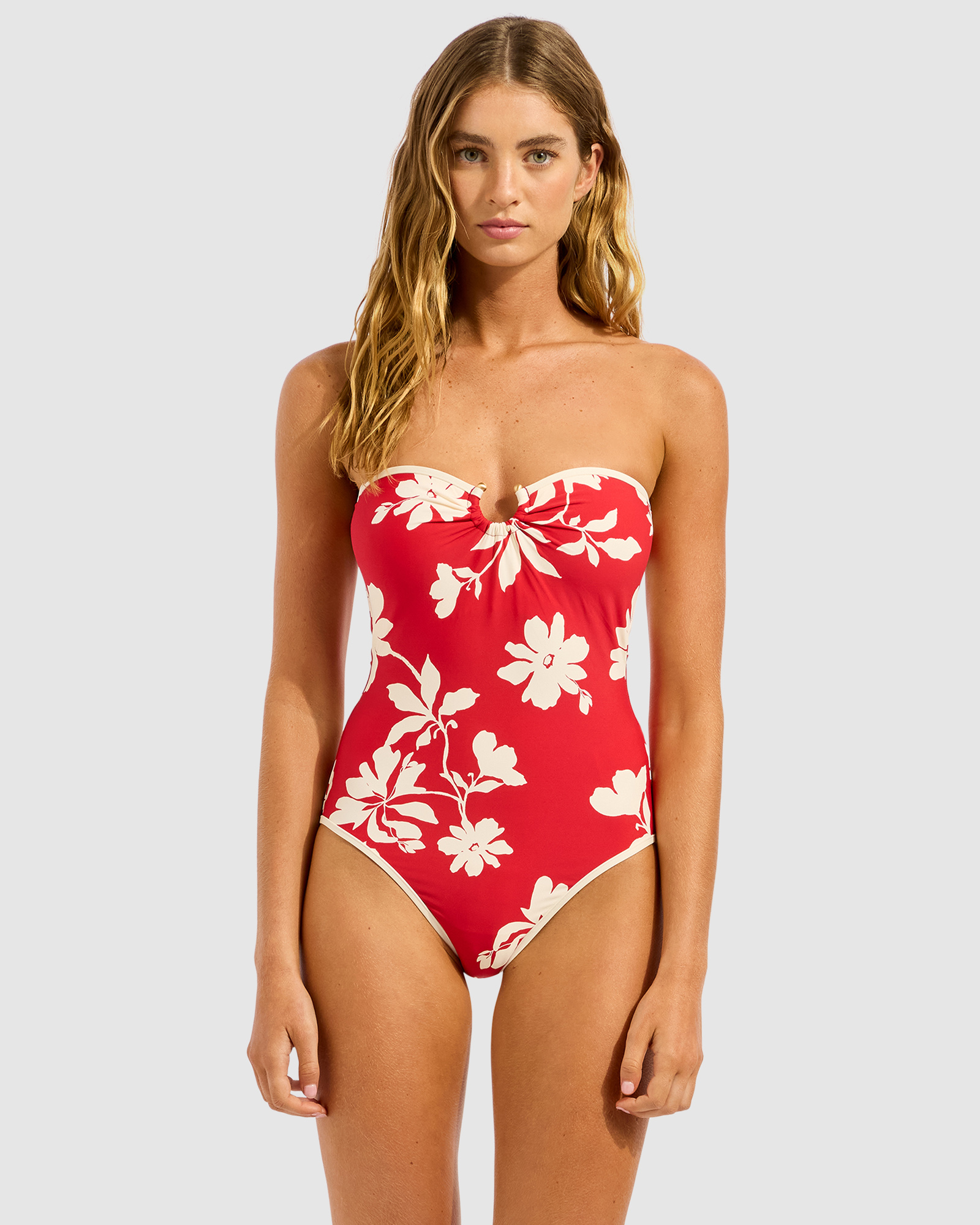 Mayflower Ring Front Bandeau One Piece Swimsuit