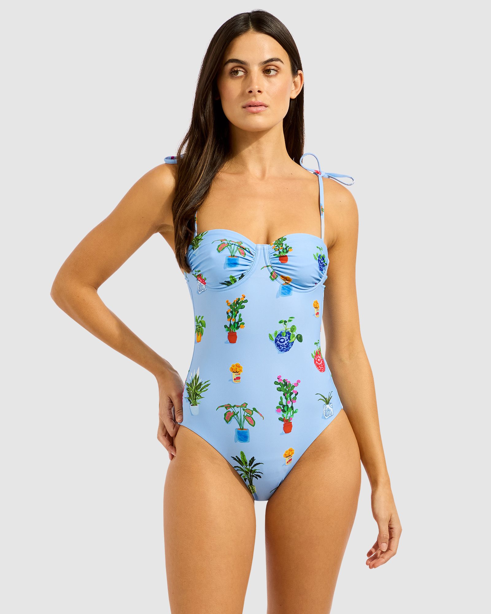 Playa Bonita Ruched Underwire One Piece Swimsuit