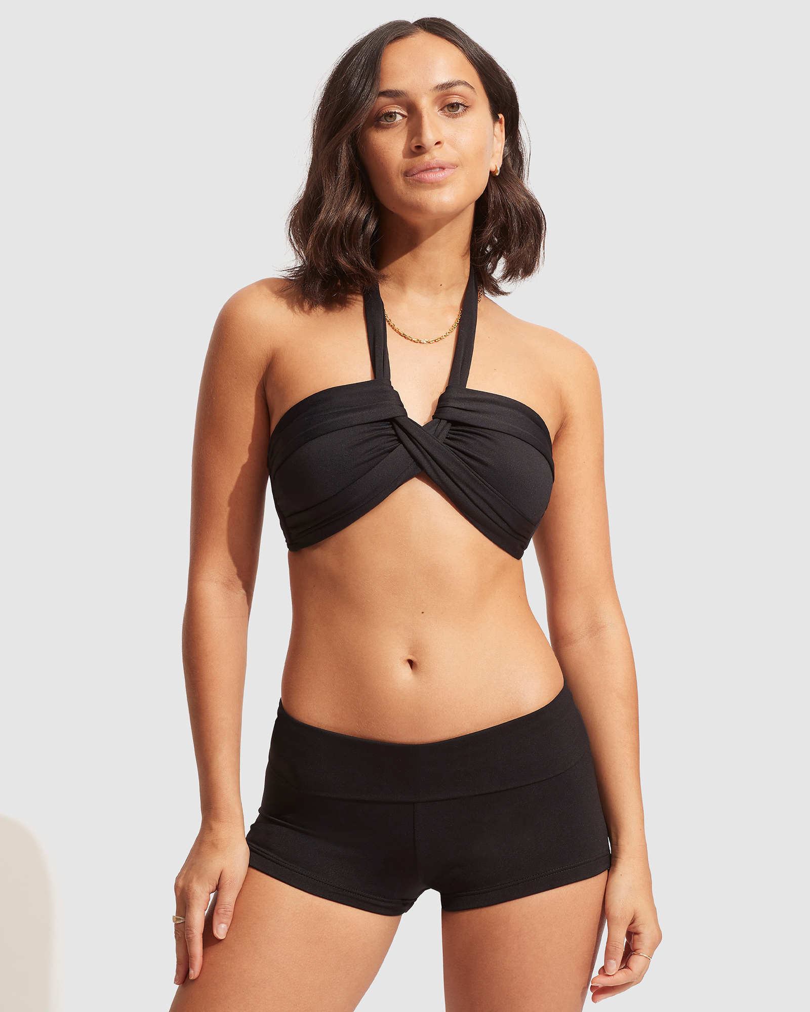 Seafolly Collective Roll Top Boyleg Bikini Bottoms