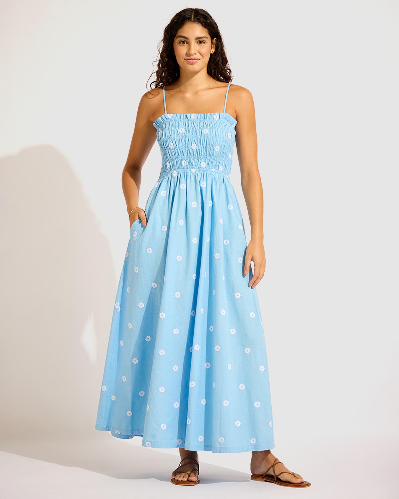 Shirred Maxi Dress