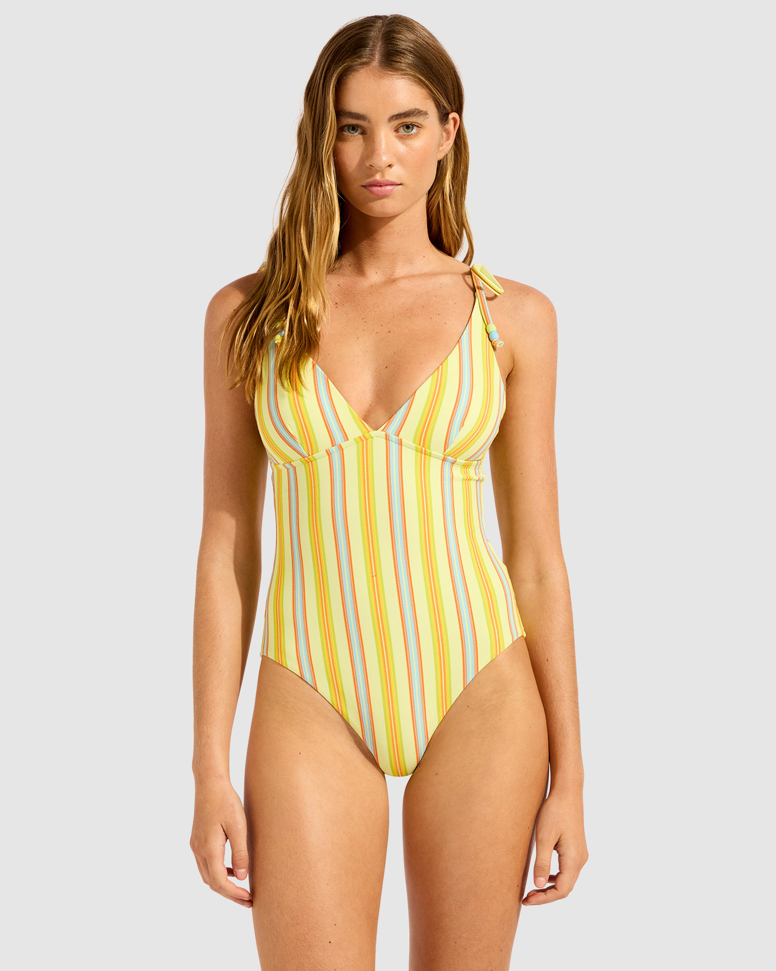 Positano V Neck One Piece Swimsuit