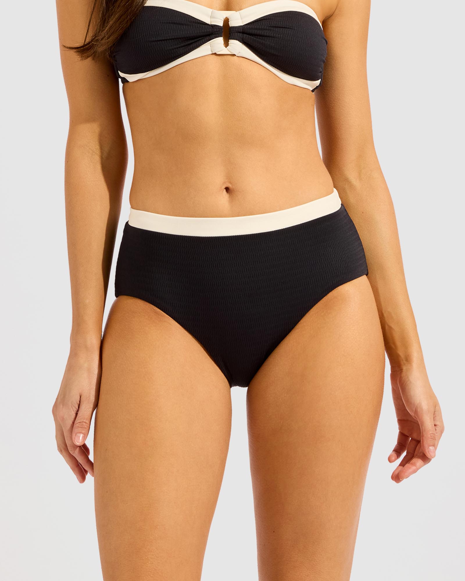 Band Wave Belted High Waisted Pants