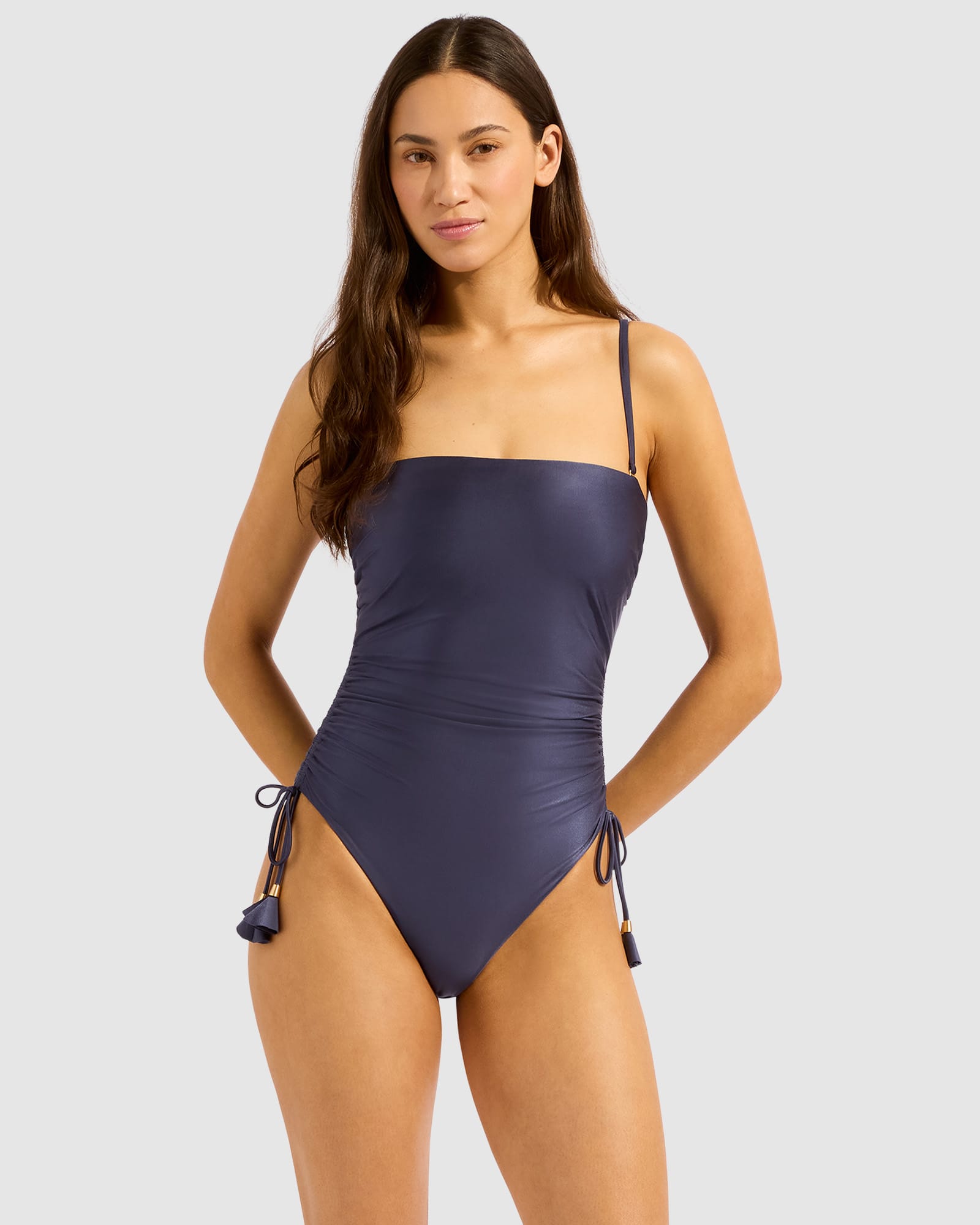 Belle DD Drawstring Bandeau One Piece Swimsuit