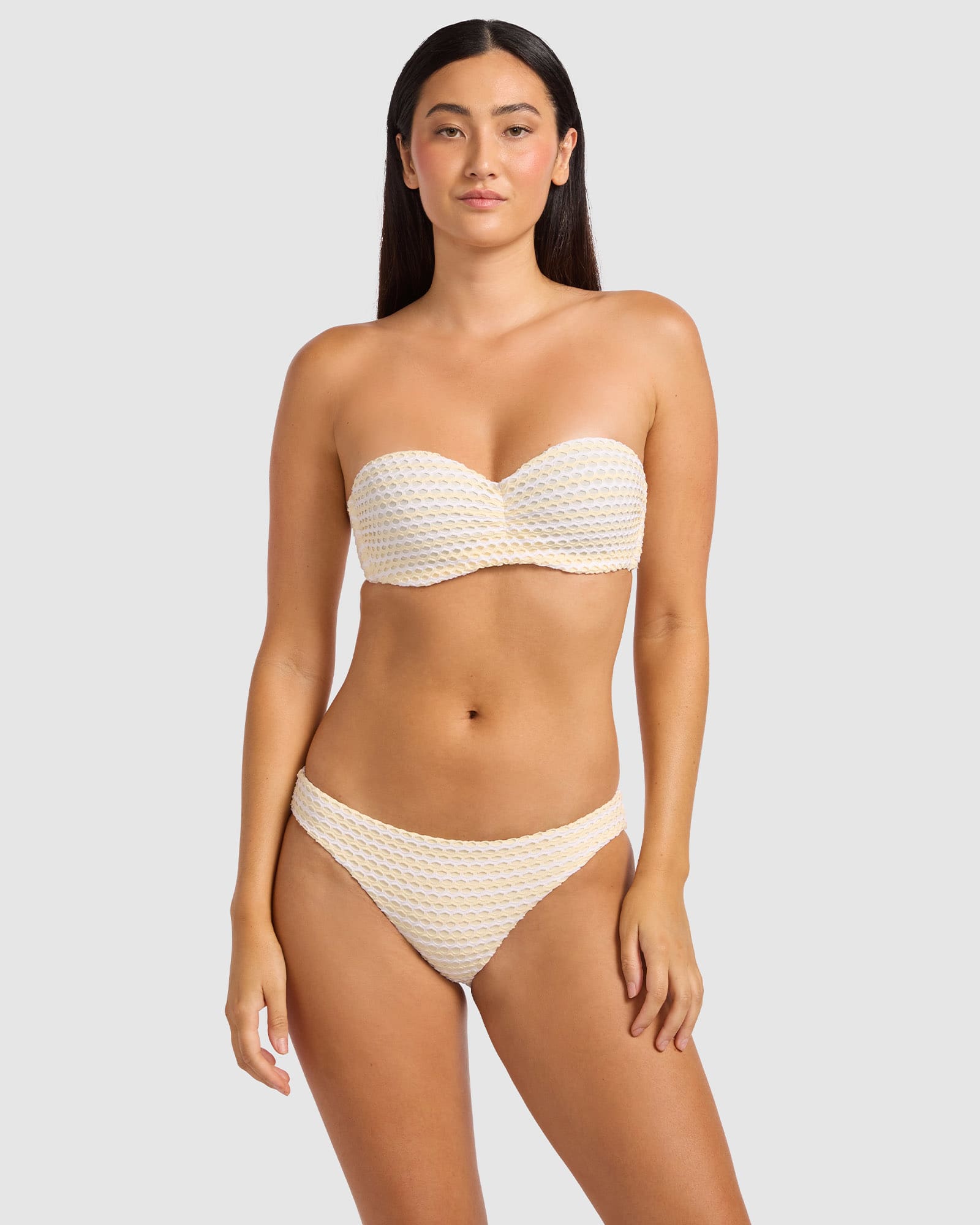 Mesh Effect Bustier Bandeau Bikini Top