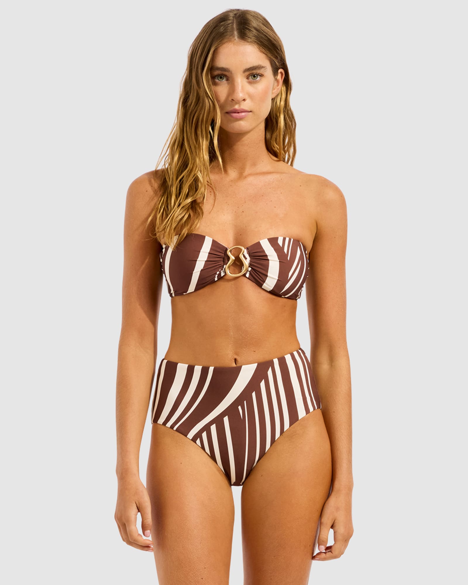 Coastline Ring Front Bandeau Bikini Top