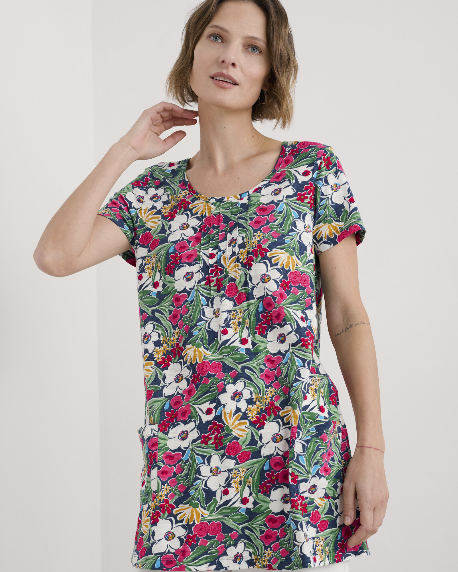 Seasalt Cornwall Multi Busy Lizzy Short Sleeve Tunic