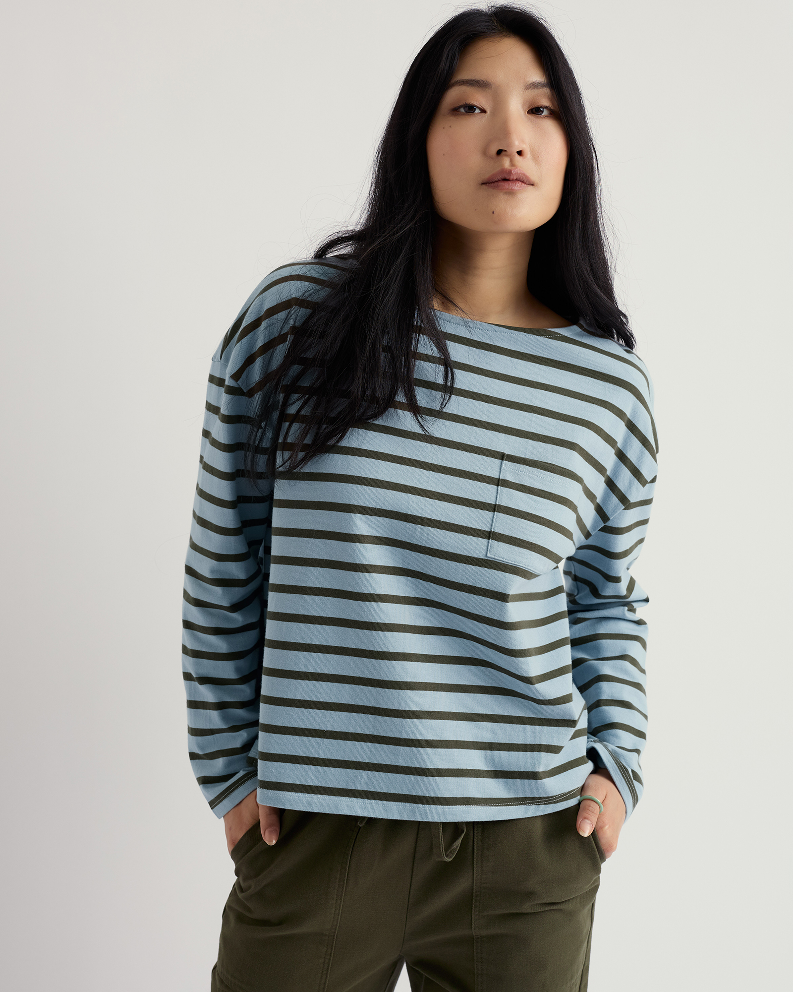 Seasalt Cornwall Blue Beach Boat Organic Cotton Jersey Top