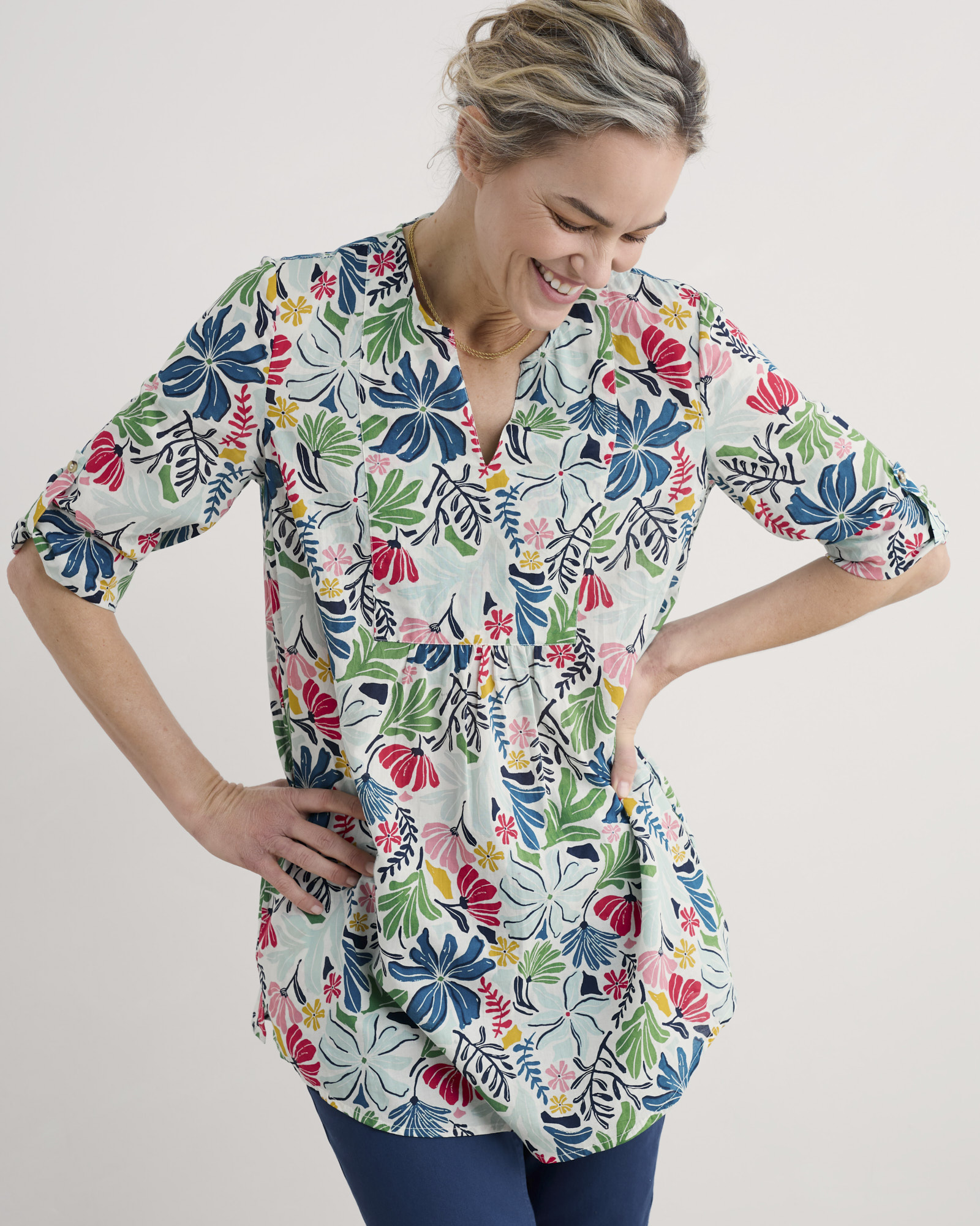 Seasalt Cornwall Seaweed Flower Chalk Op Art Tunic