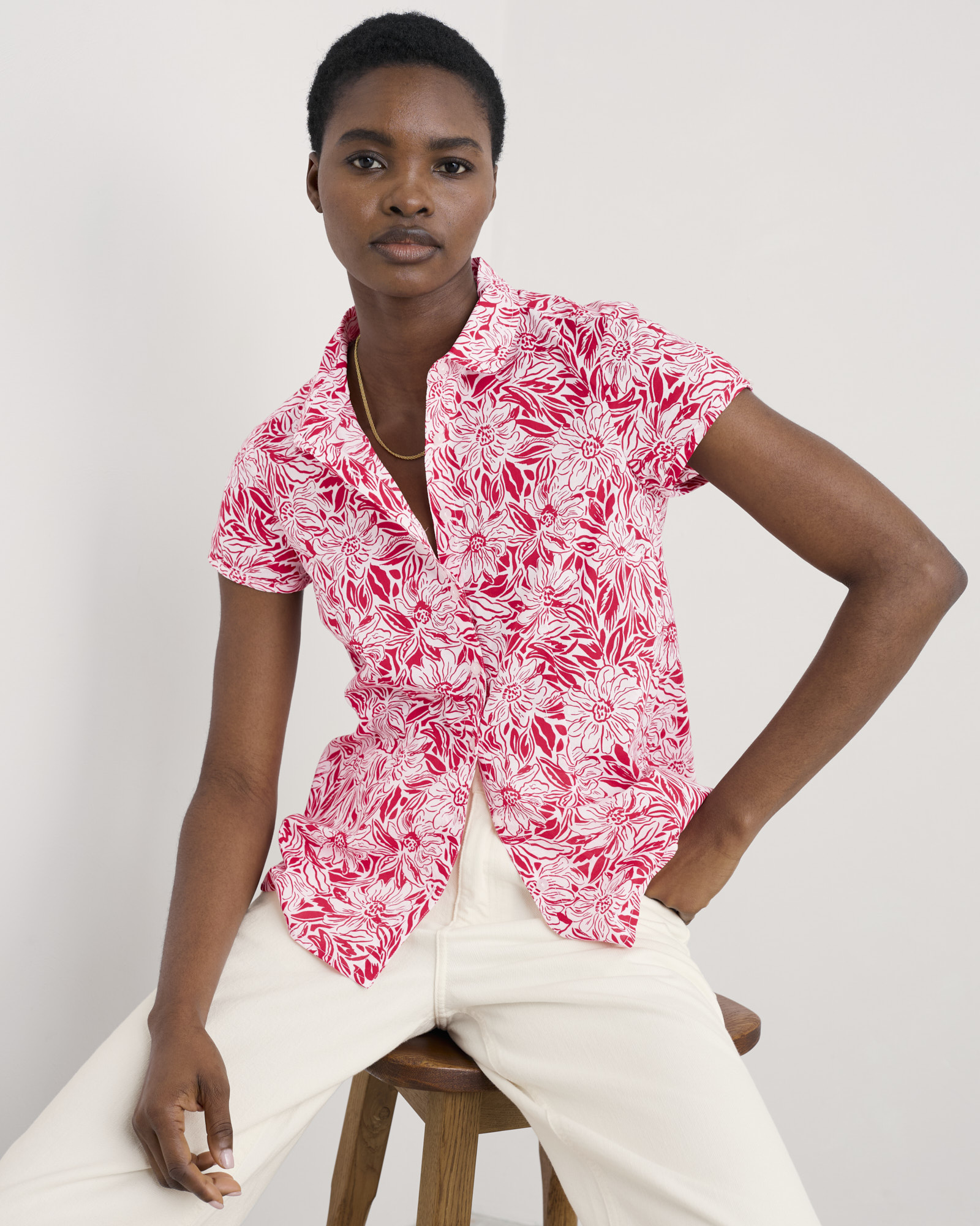Seasalt Cornwall Stream Flower Scarlet Rushmaker Shirt
