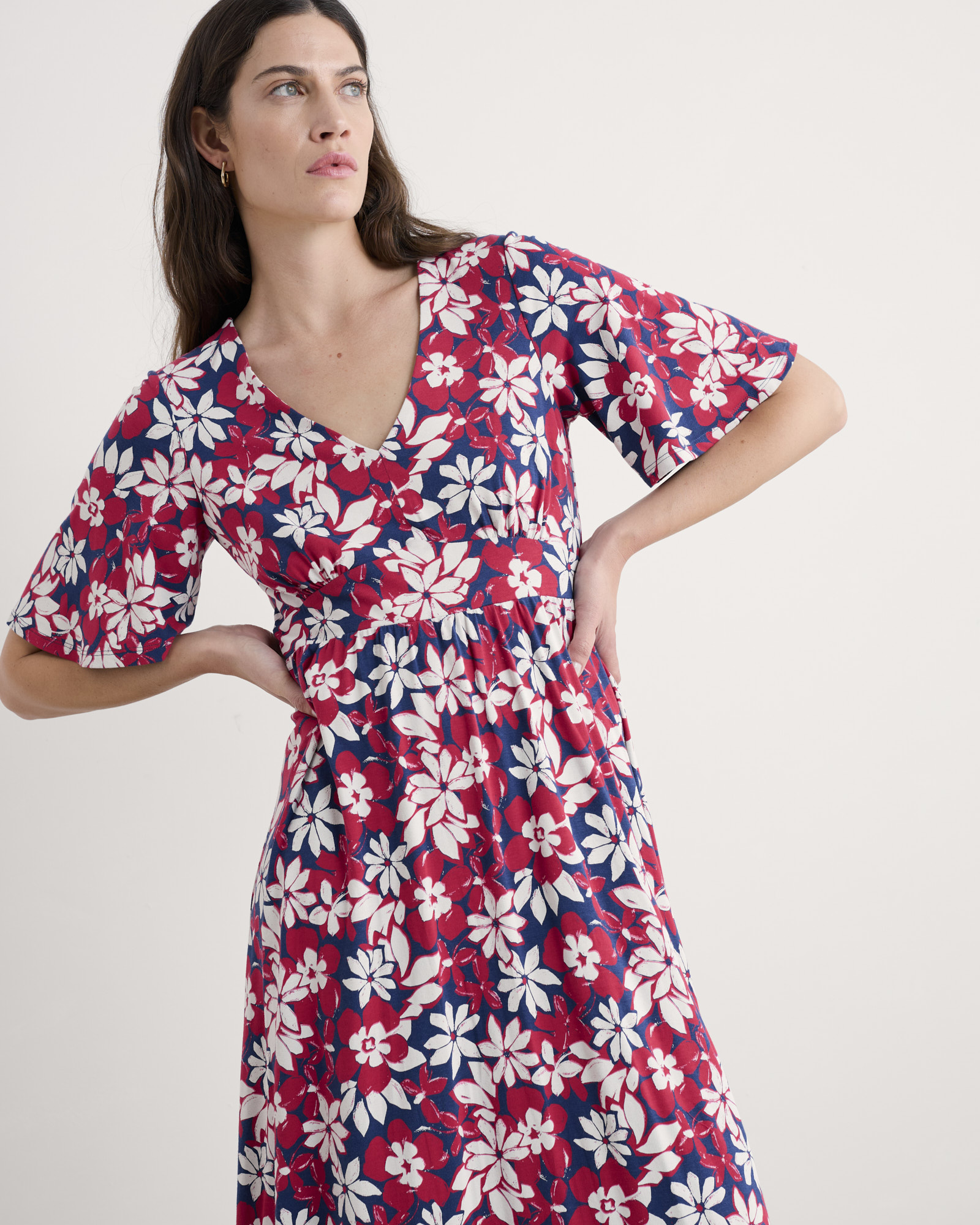 Seasalt Cornwall Seashore Floral Yacht Chateaux Dress (Half Sleeve)