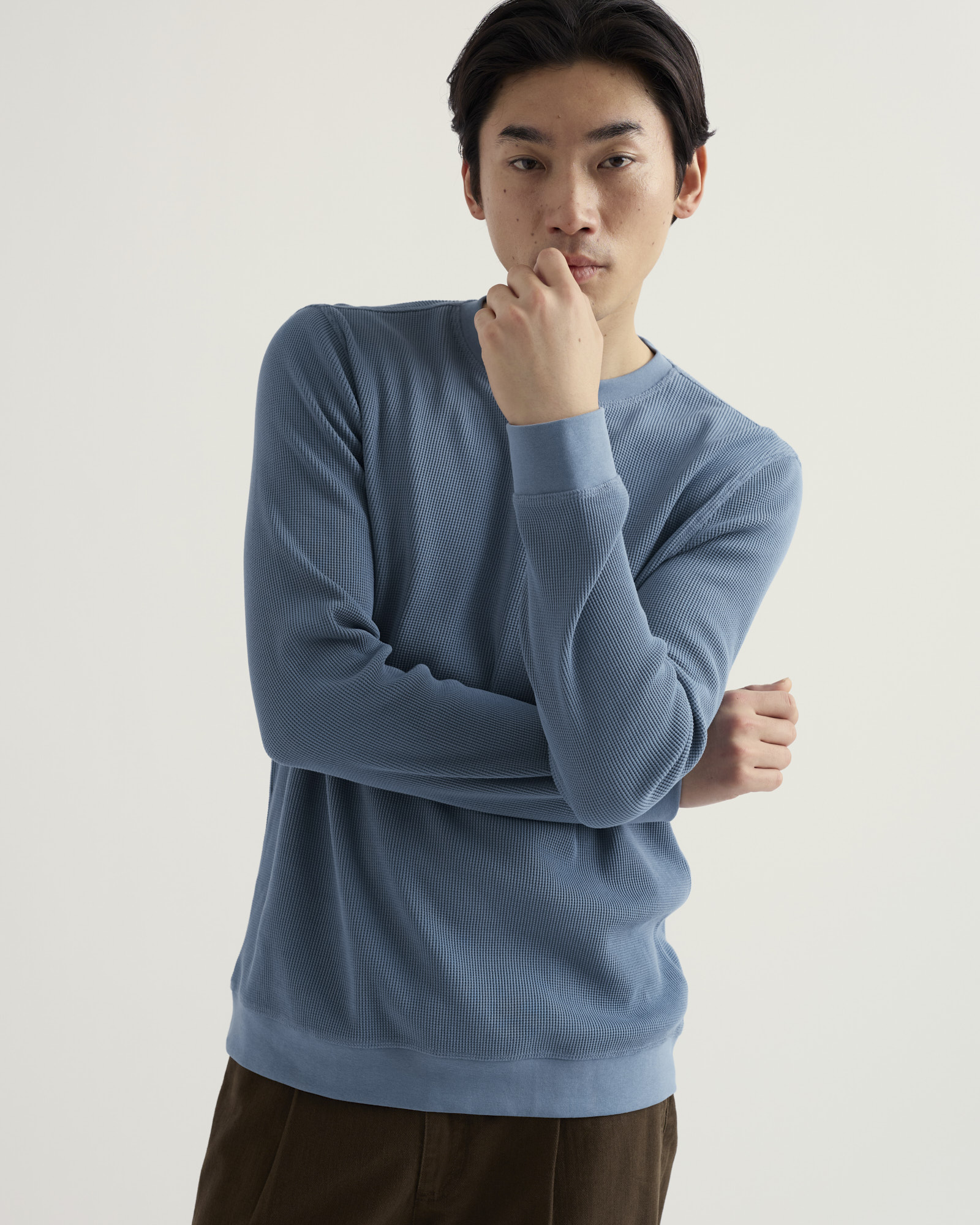Seasalt Cornwall Blue Men's Jackline Waffle Jersey Top
