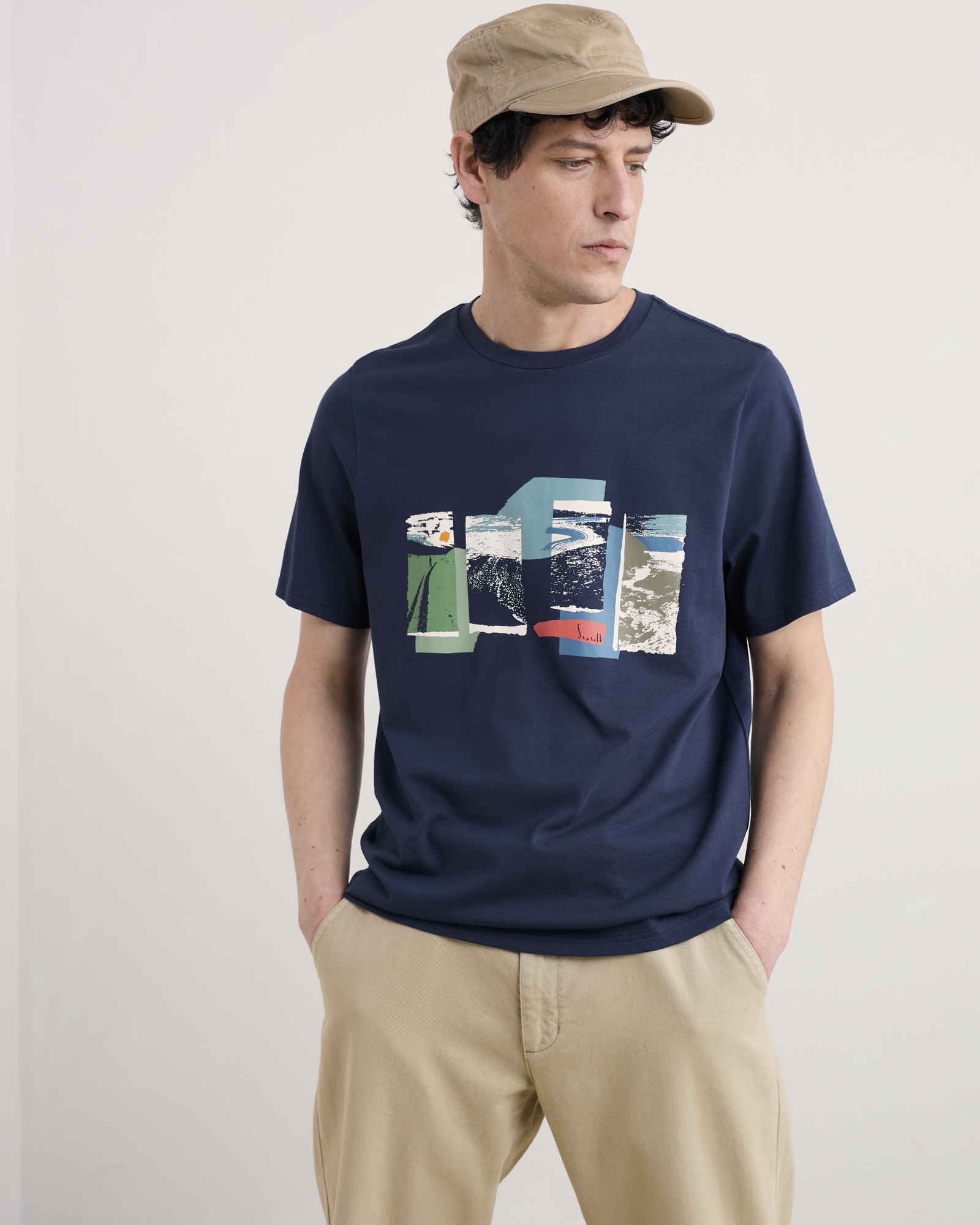 Seasalt Cornwall Navy Midwatch Organic Cotton T-Shirt