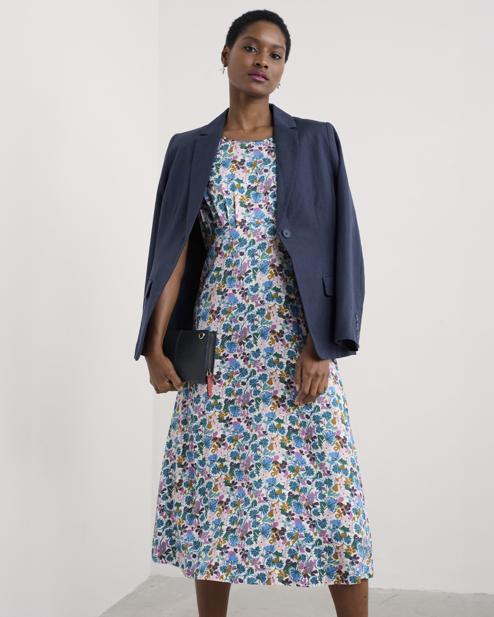Seasalt Cornwall Multi Rosalind Satin Midi Dress