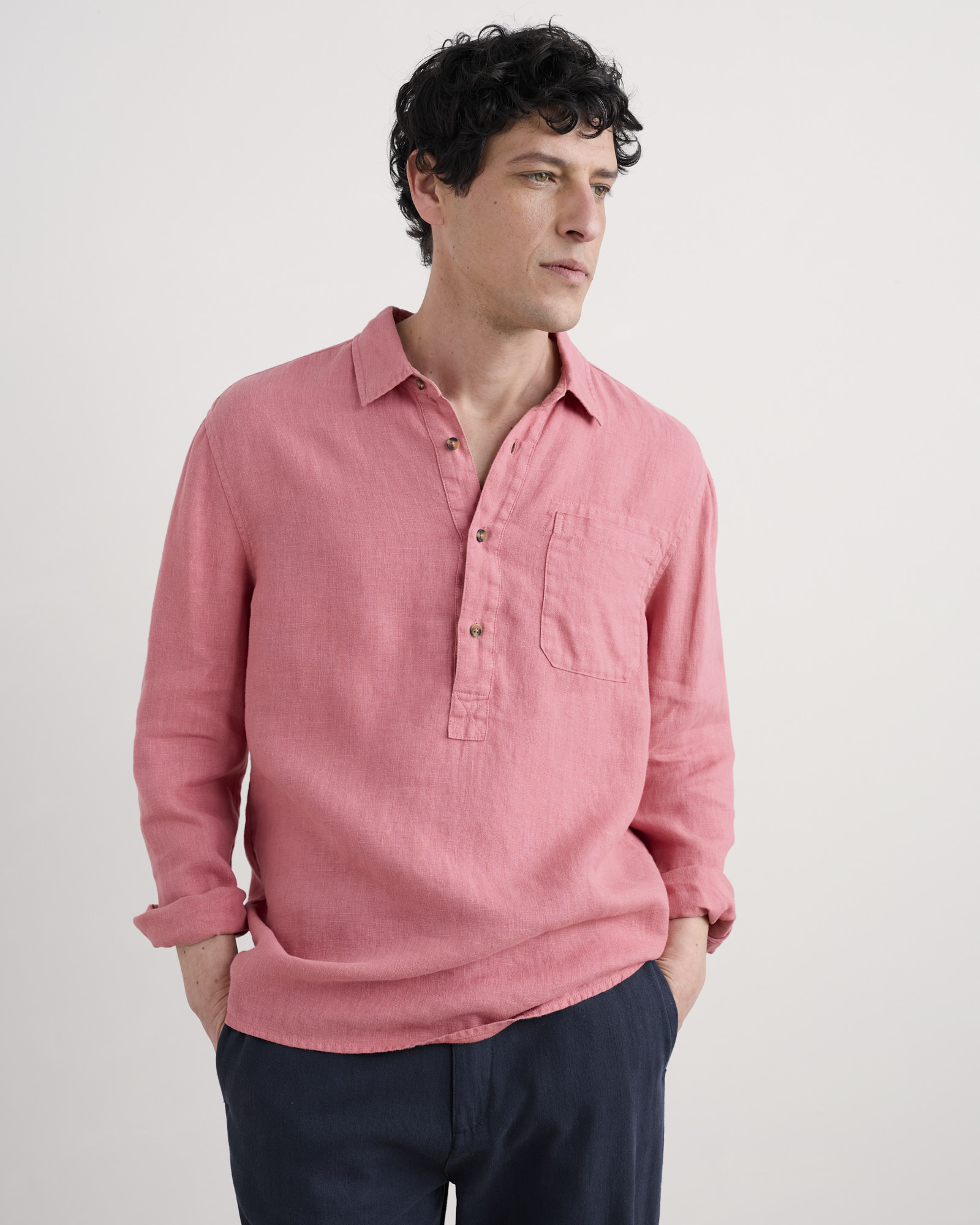 Seasalt Cornwall Pink Artist's Linen Shirt