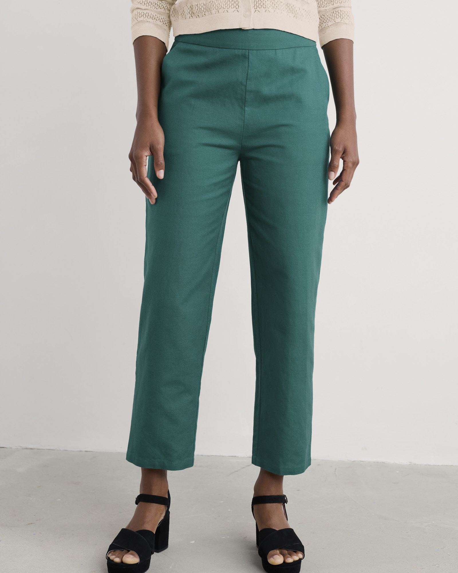 Seasalt Cornwall Green Westlin Straight Leg Suit Trousers