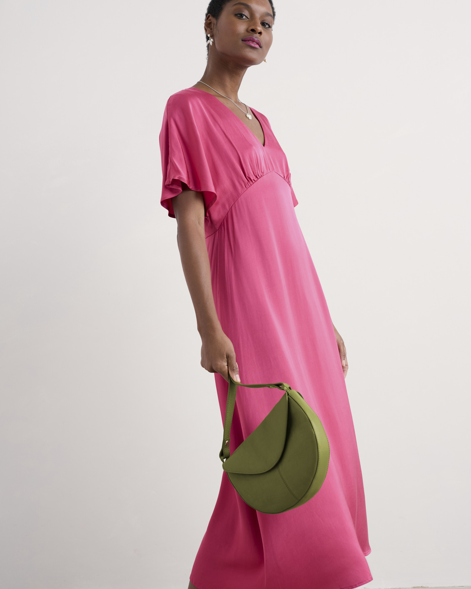 Seasalt Cornwall Pink Evenglow Satin Dress