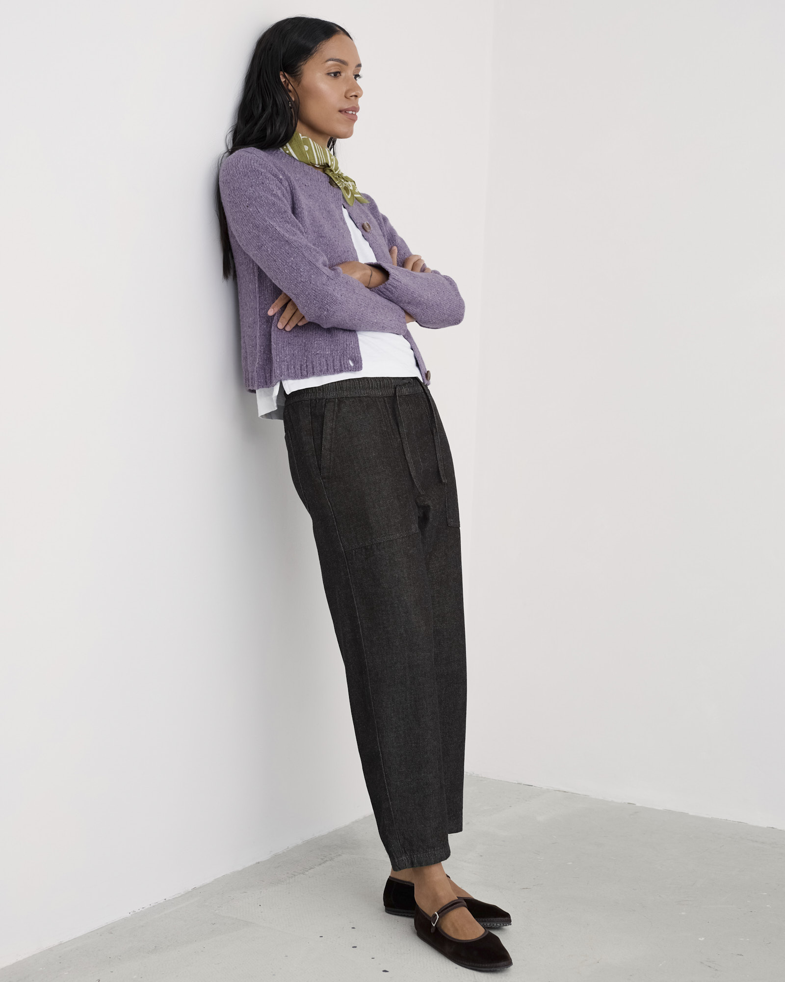Seasalt Cornwall Purple Dawson Pick Cardigan Made With Merino