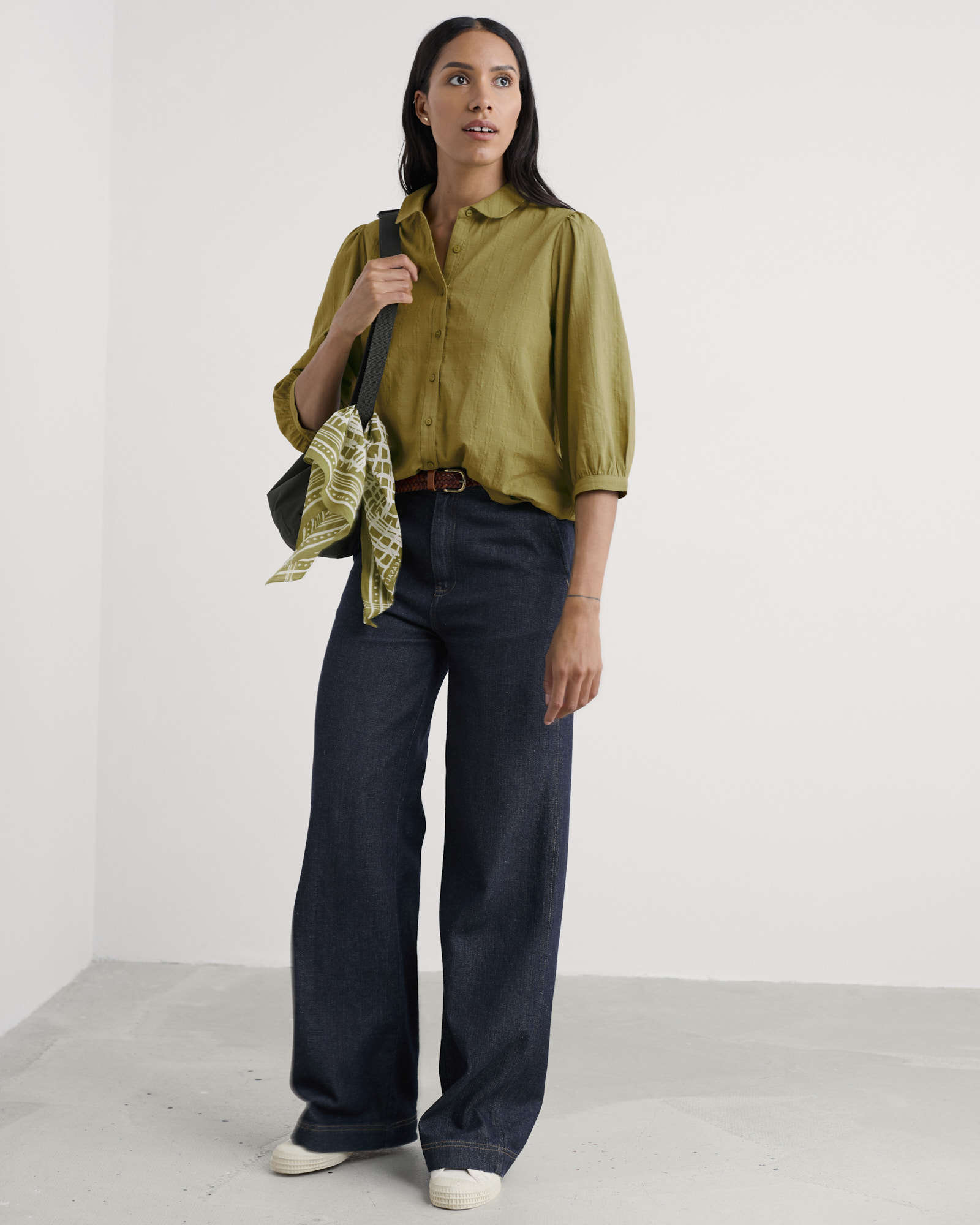 Seasalt Cornwall Green Hope Cottage Organic Cotton Check Blouse