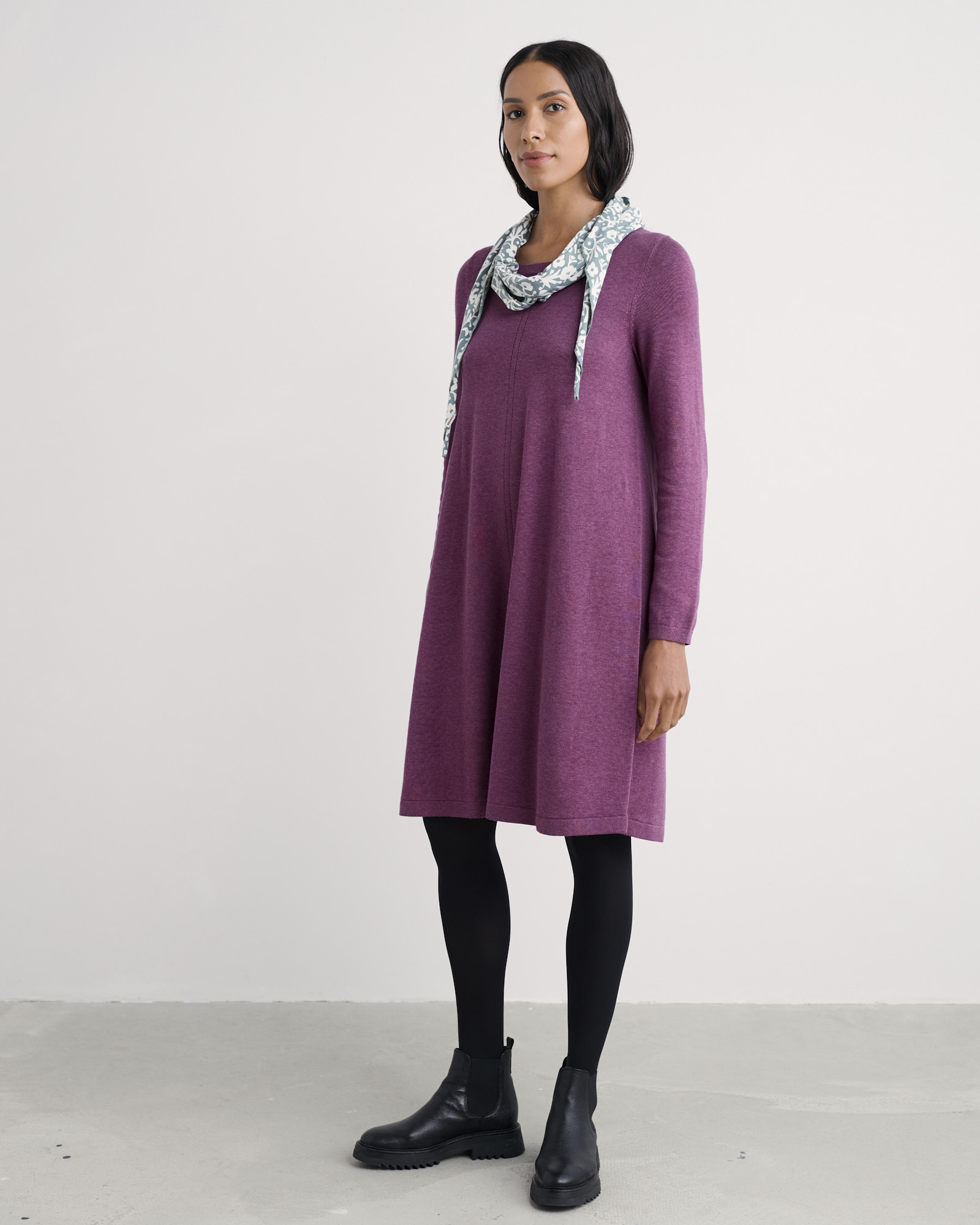 Seasalt Cornwall Purple Poltreen Knee Length Dress