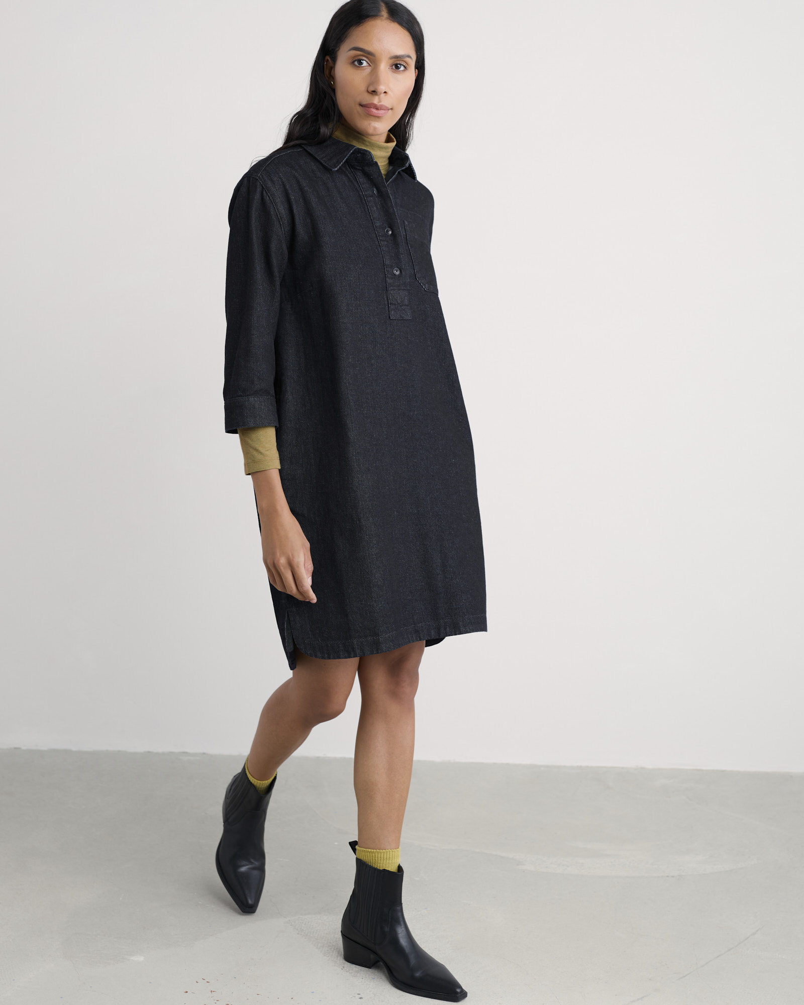 Seasalt Cornwall Navy Guidebook Denim Shirt Dress