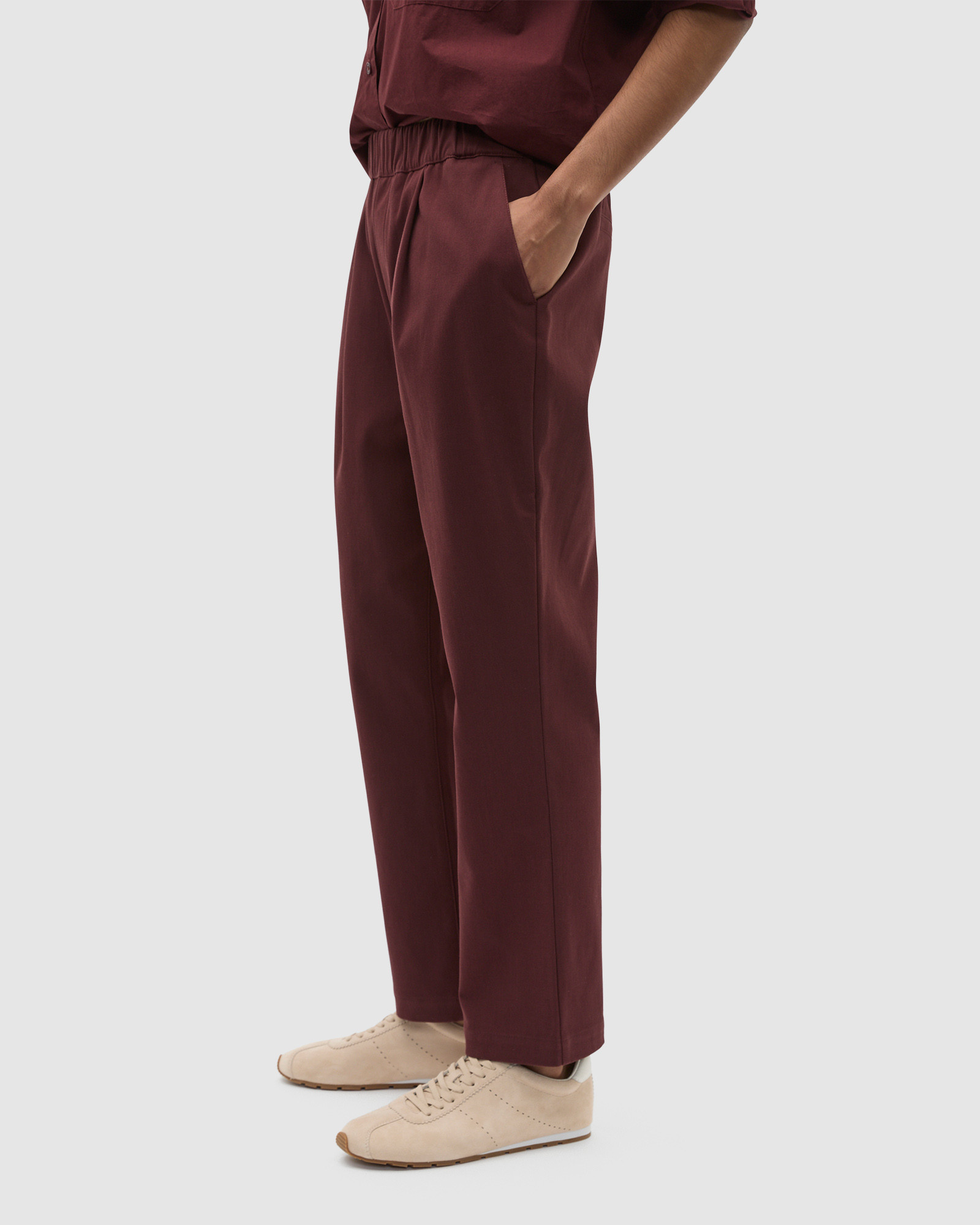 Tapered Leg Pleat Front Pant