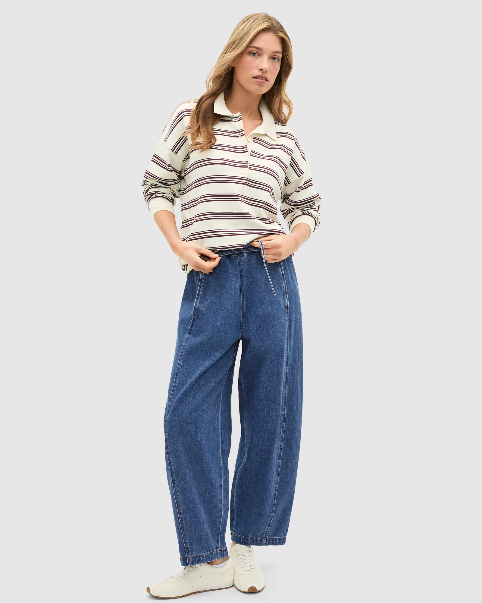 Denim Barrel Leg Jogger