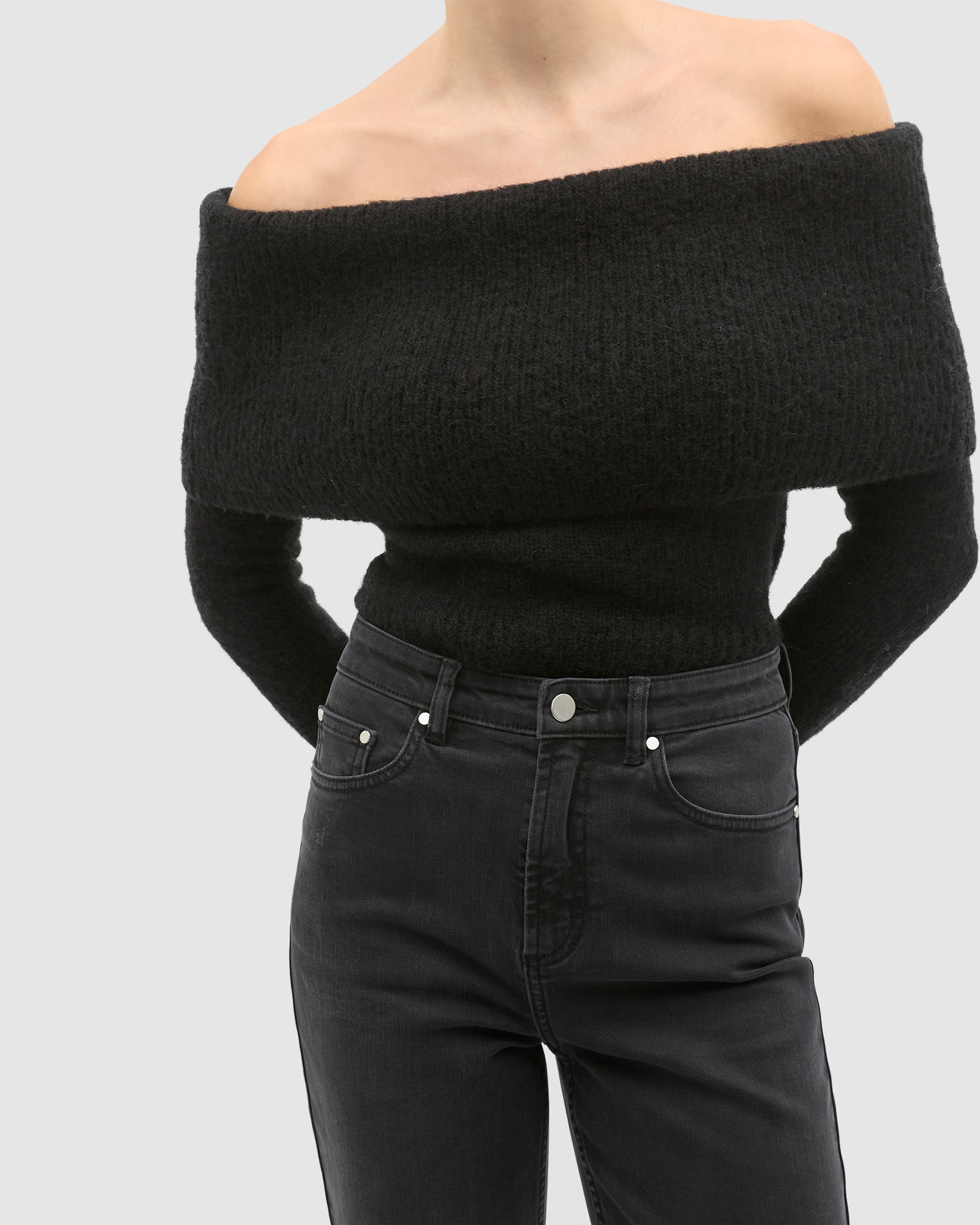 Rib Off Shoulder Knit