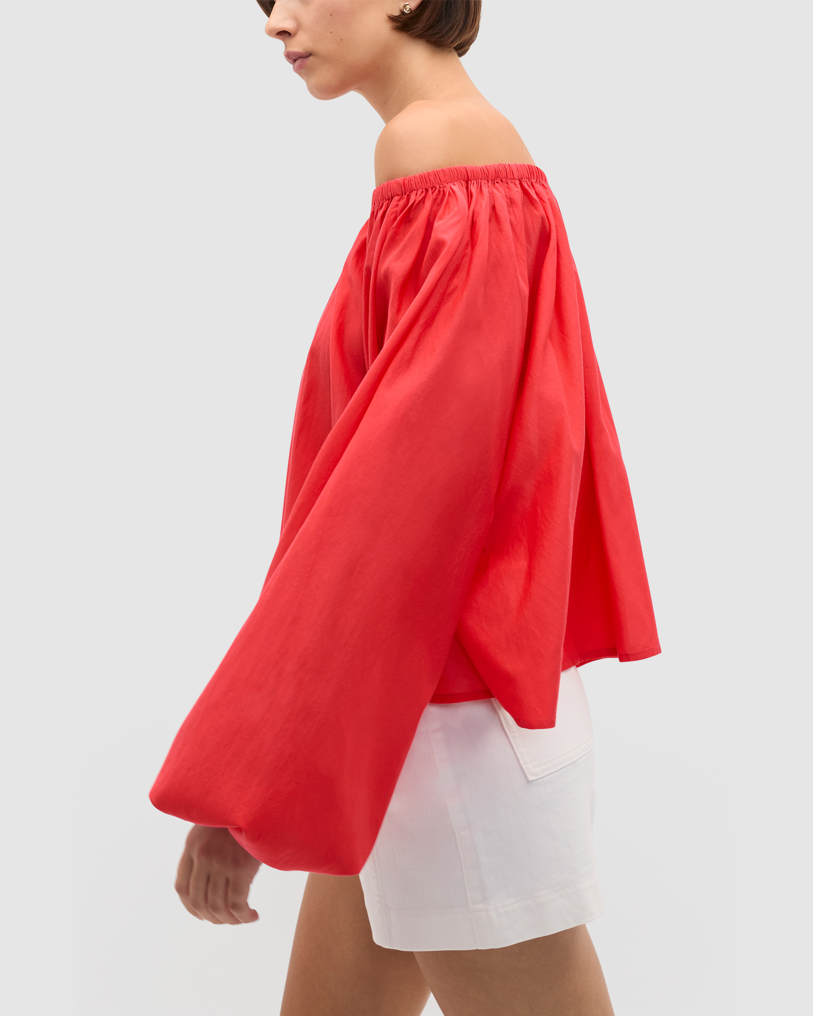 Voile Scoop Neck Blouse