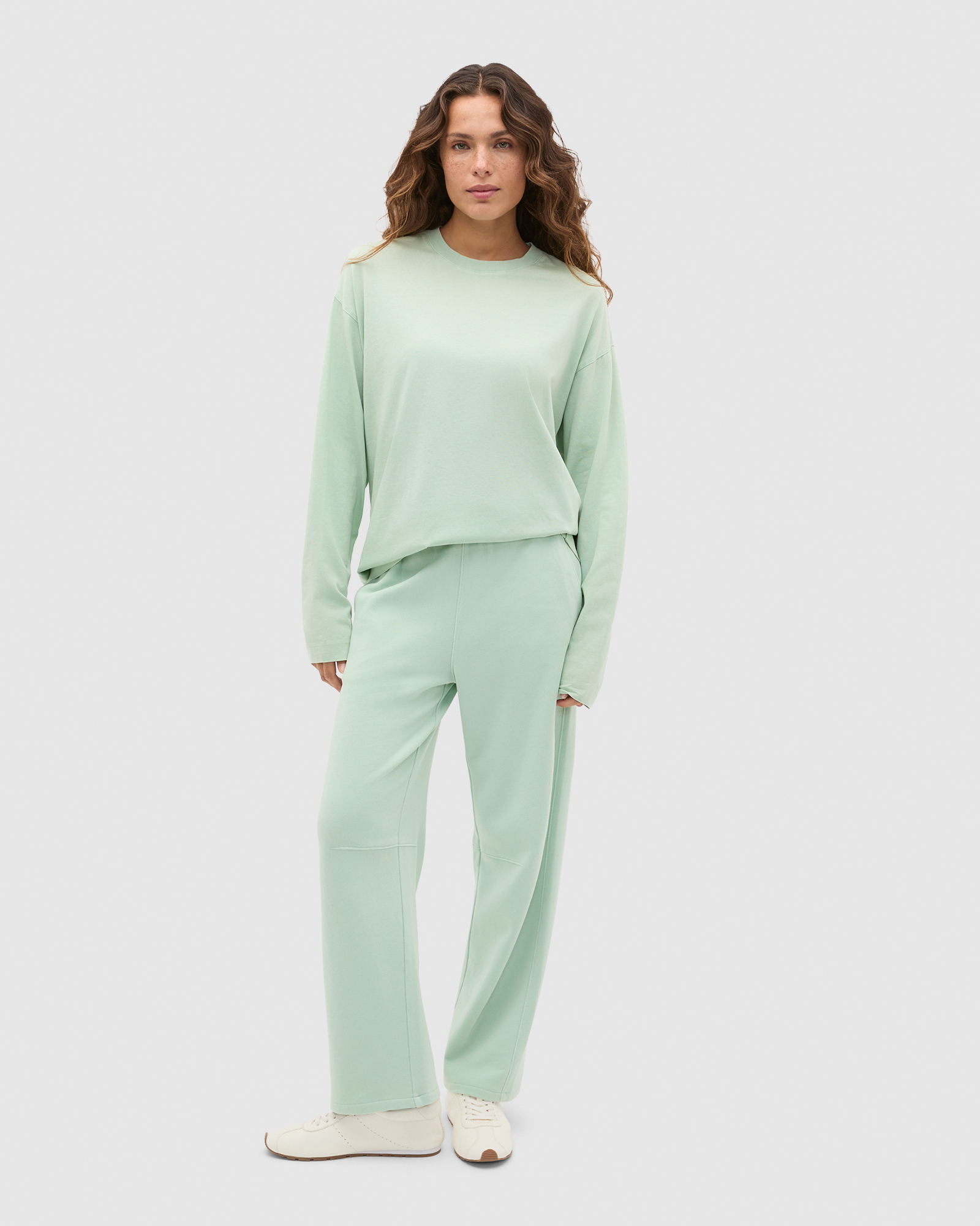 Washed Cotton Long Sleeve Top