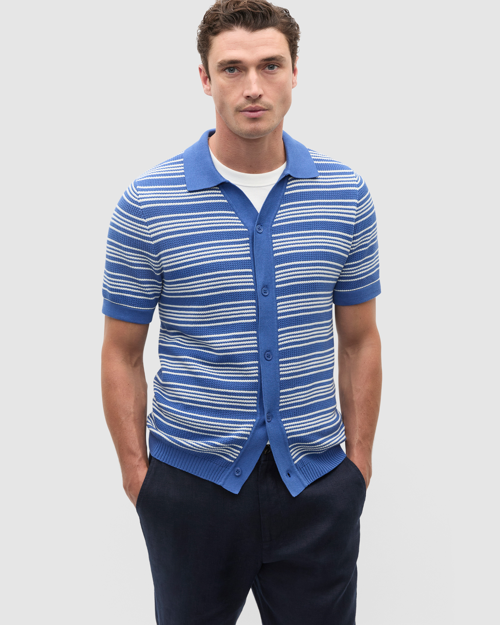 Jacquard Stripe Knit Shirt