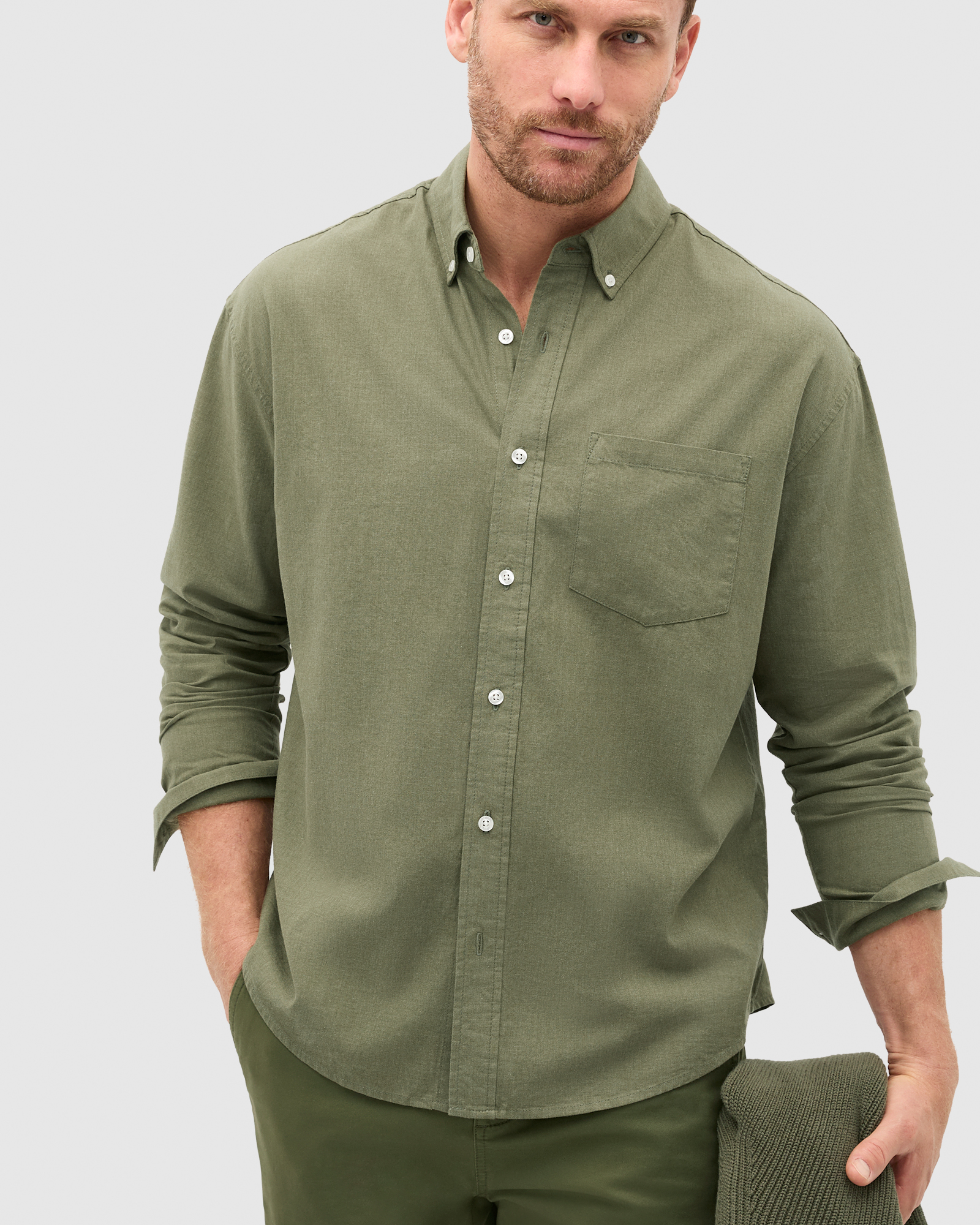 Relaxed Fit Brushed Cotton Shirt