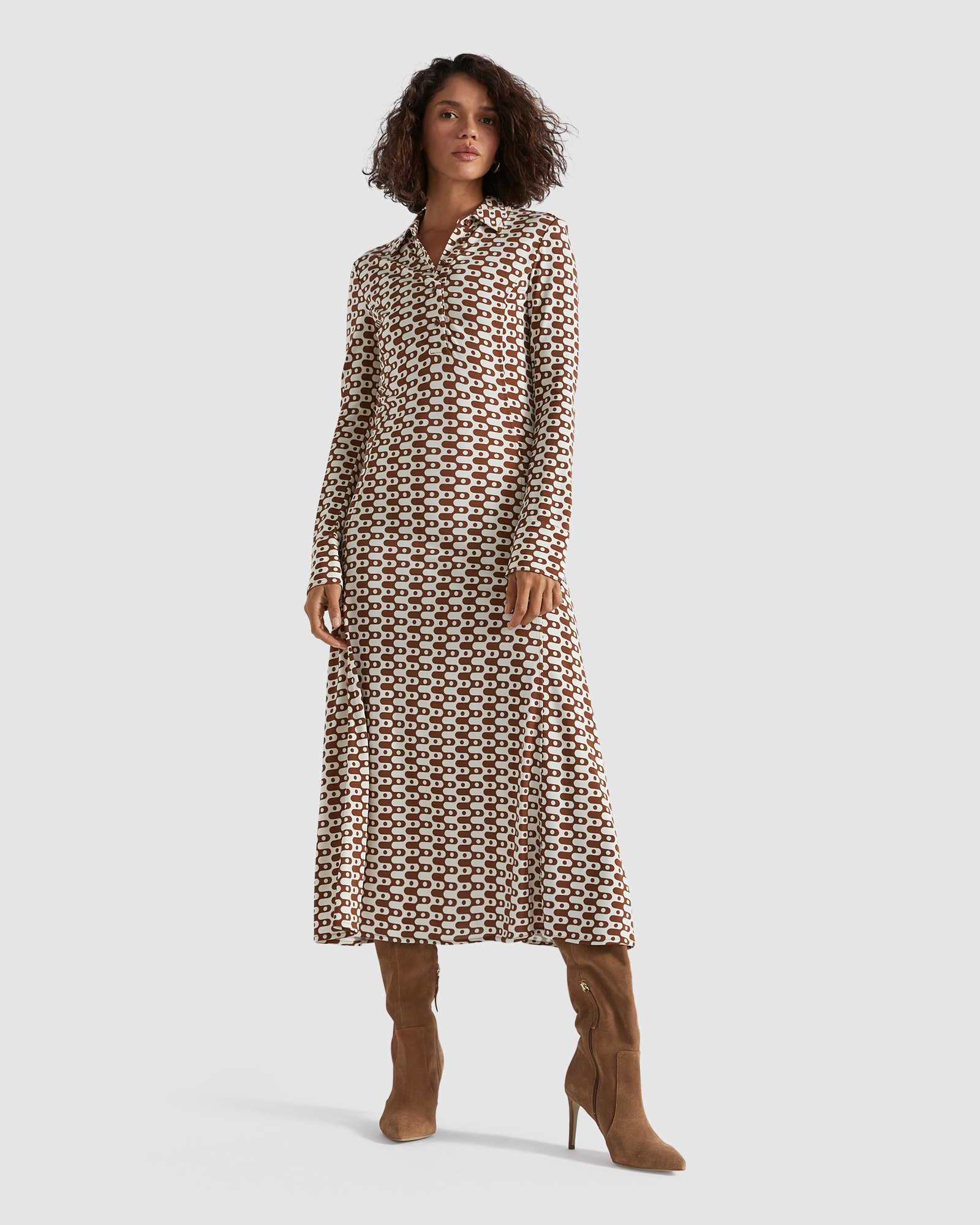 Geo Swirl Midi Dress