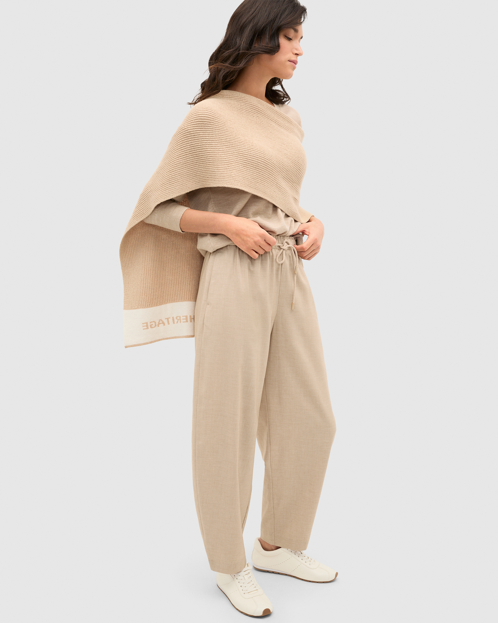 Soft Suiting Barrel Leg Pant