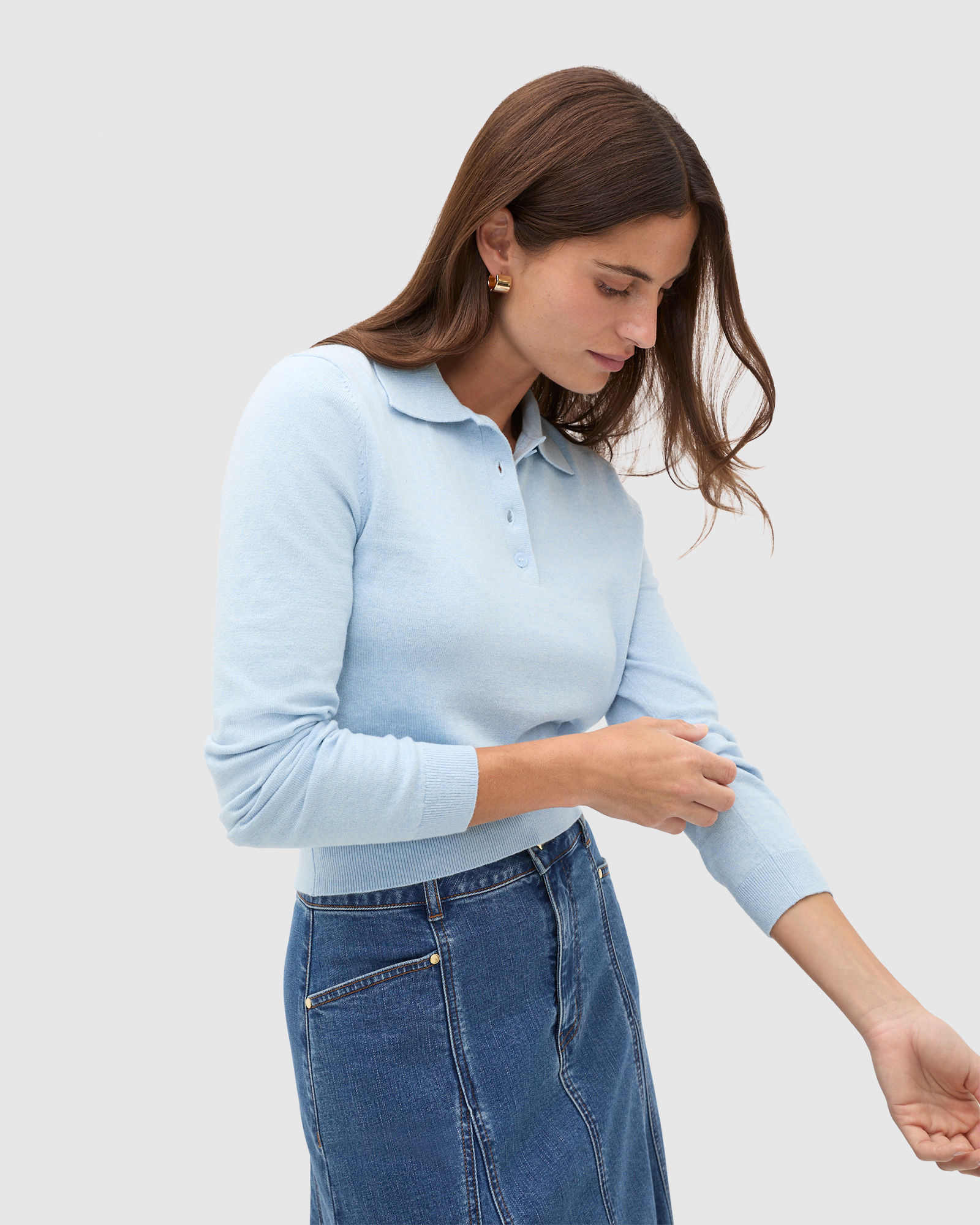 Cotton Blend Polo Knit