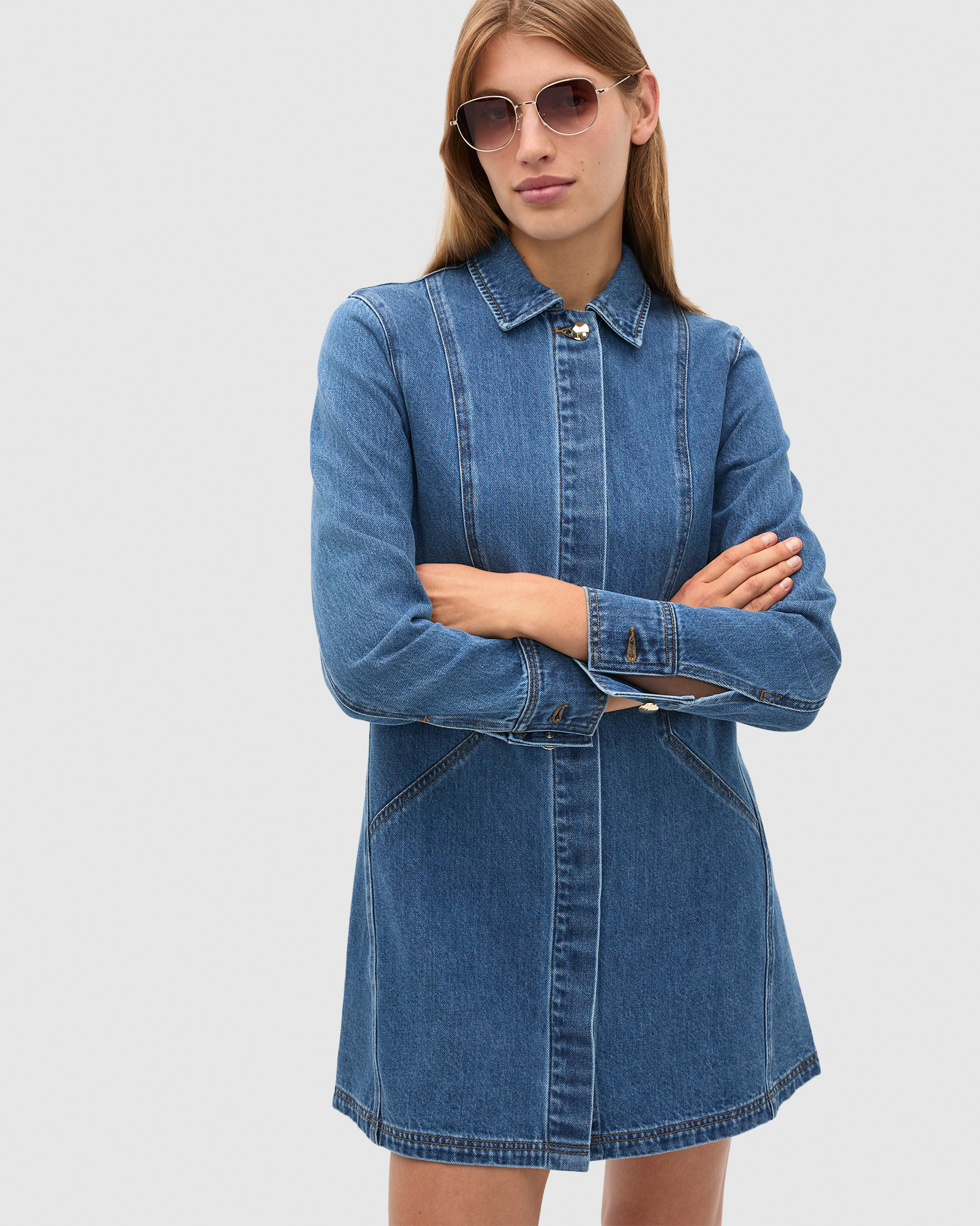 Denim Longsleeve Mini Dress