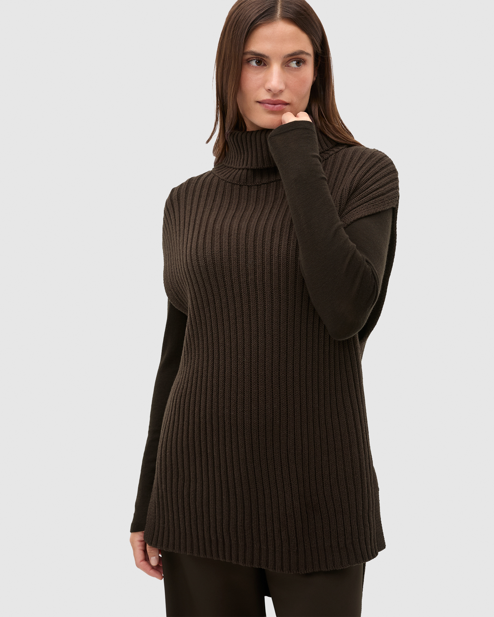 Collar Knit Poncho