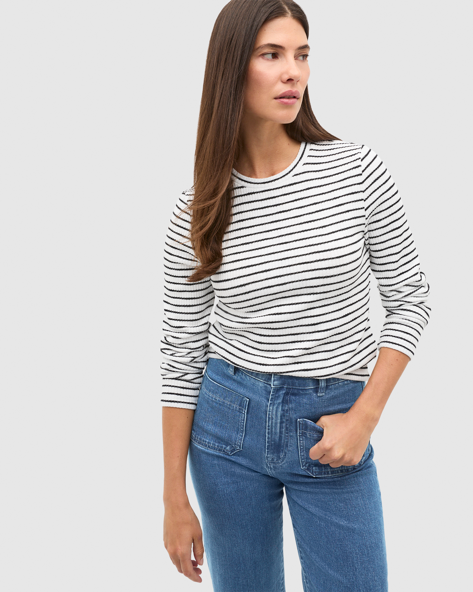 Self Stripe Textured Top