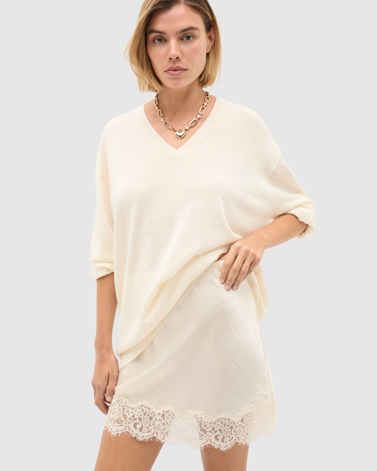 Lace Trim Mini Skirt