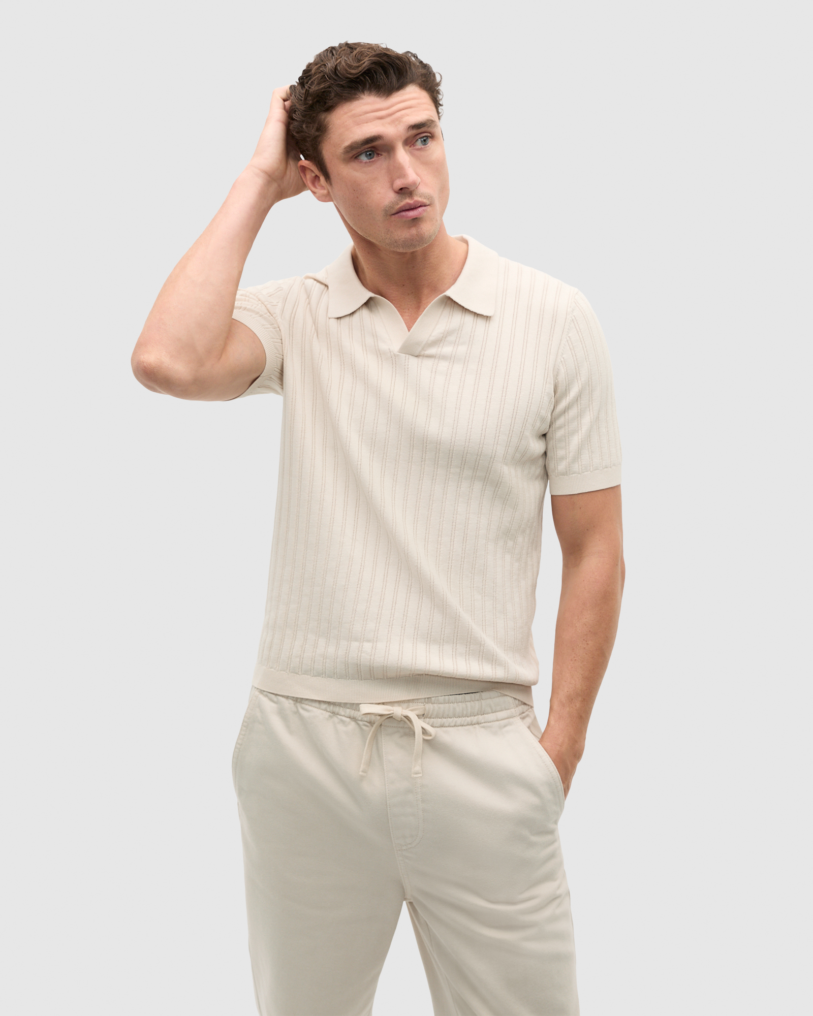 Stripe Cotton Knit Polo