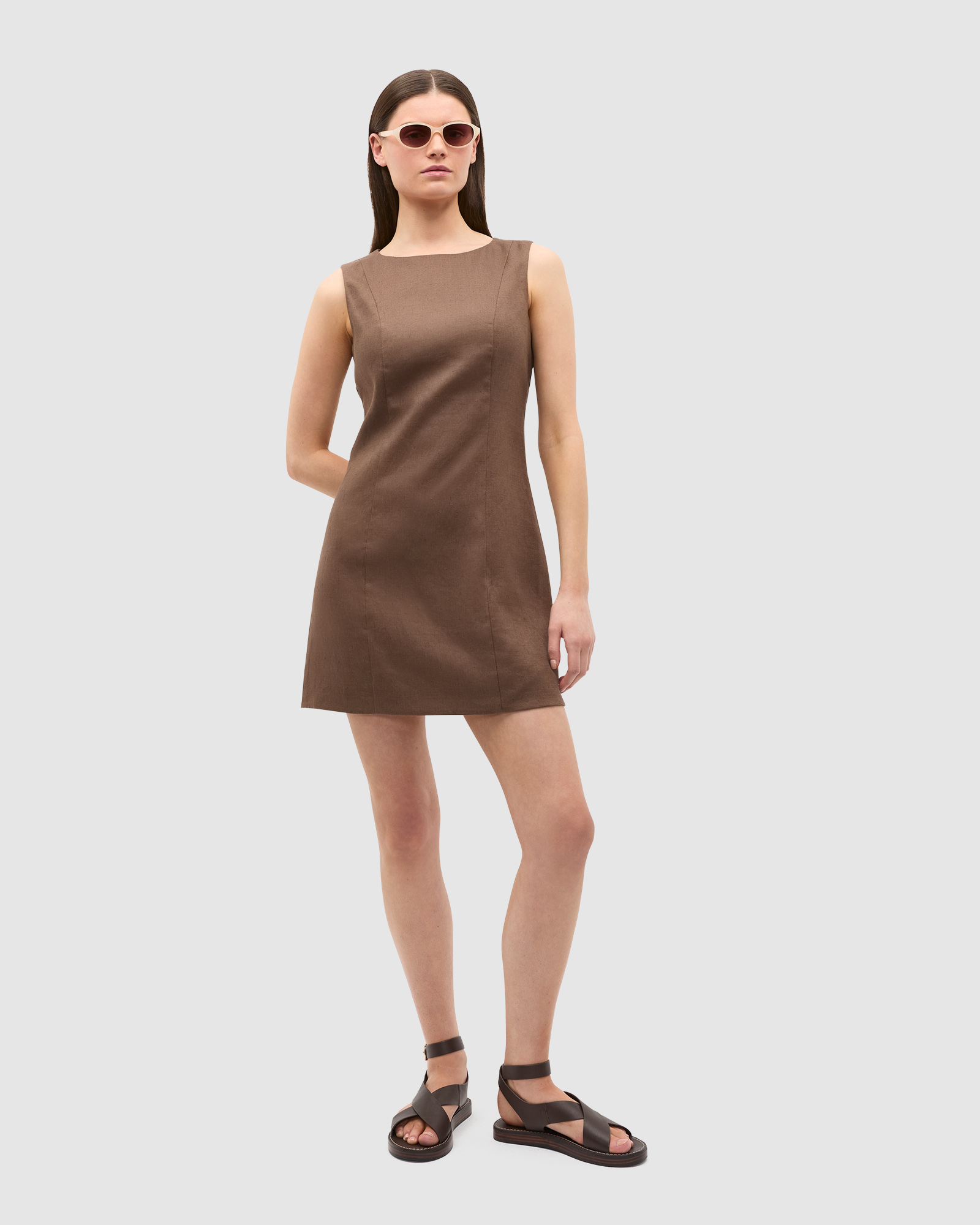 Linen Structured Shift Dress