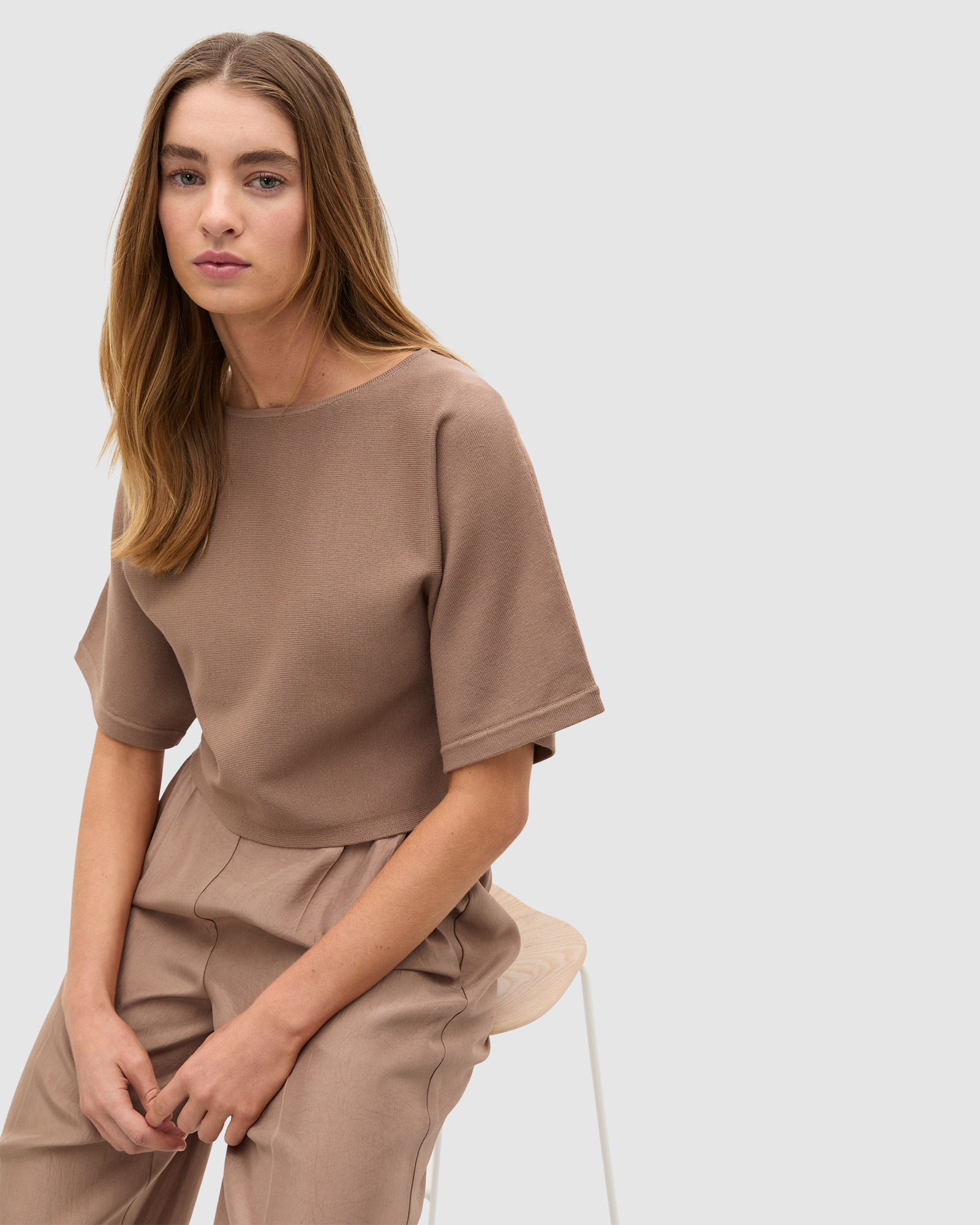 Compact Crepe Knit Top