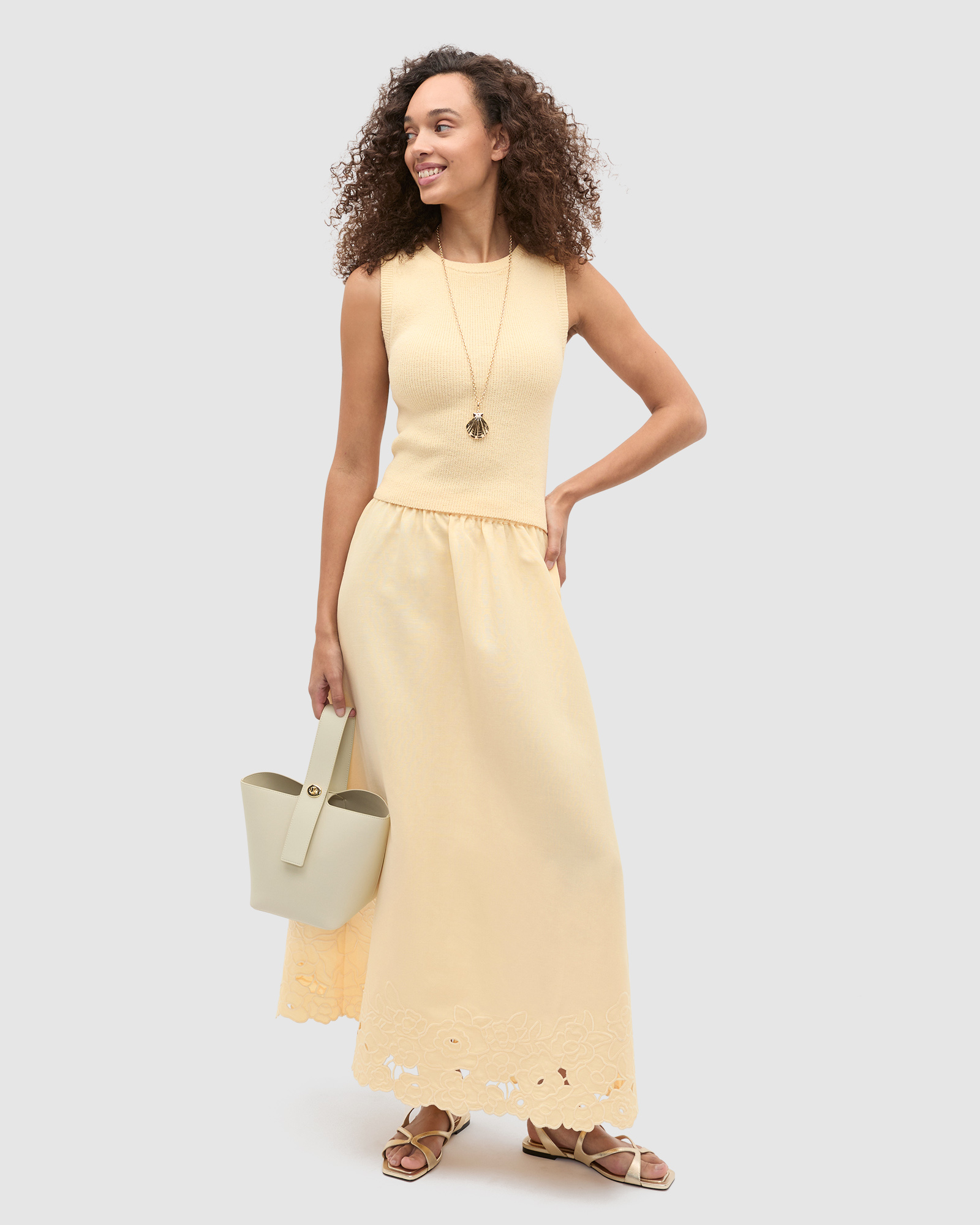 Cutwork Midi Skirt