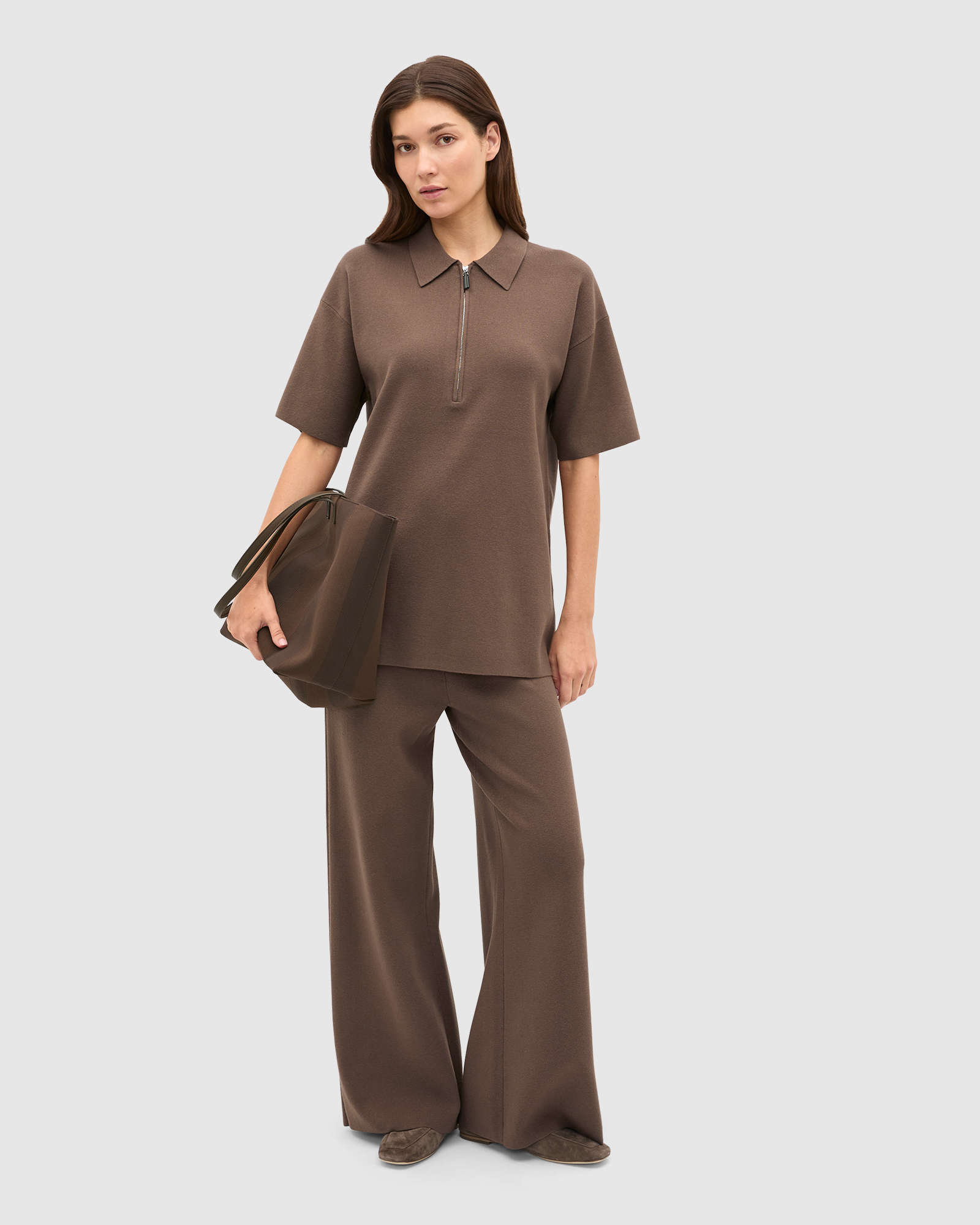Oversized Zip Polo Knit