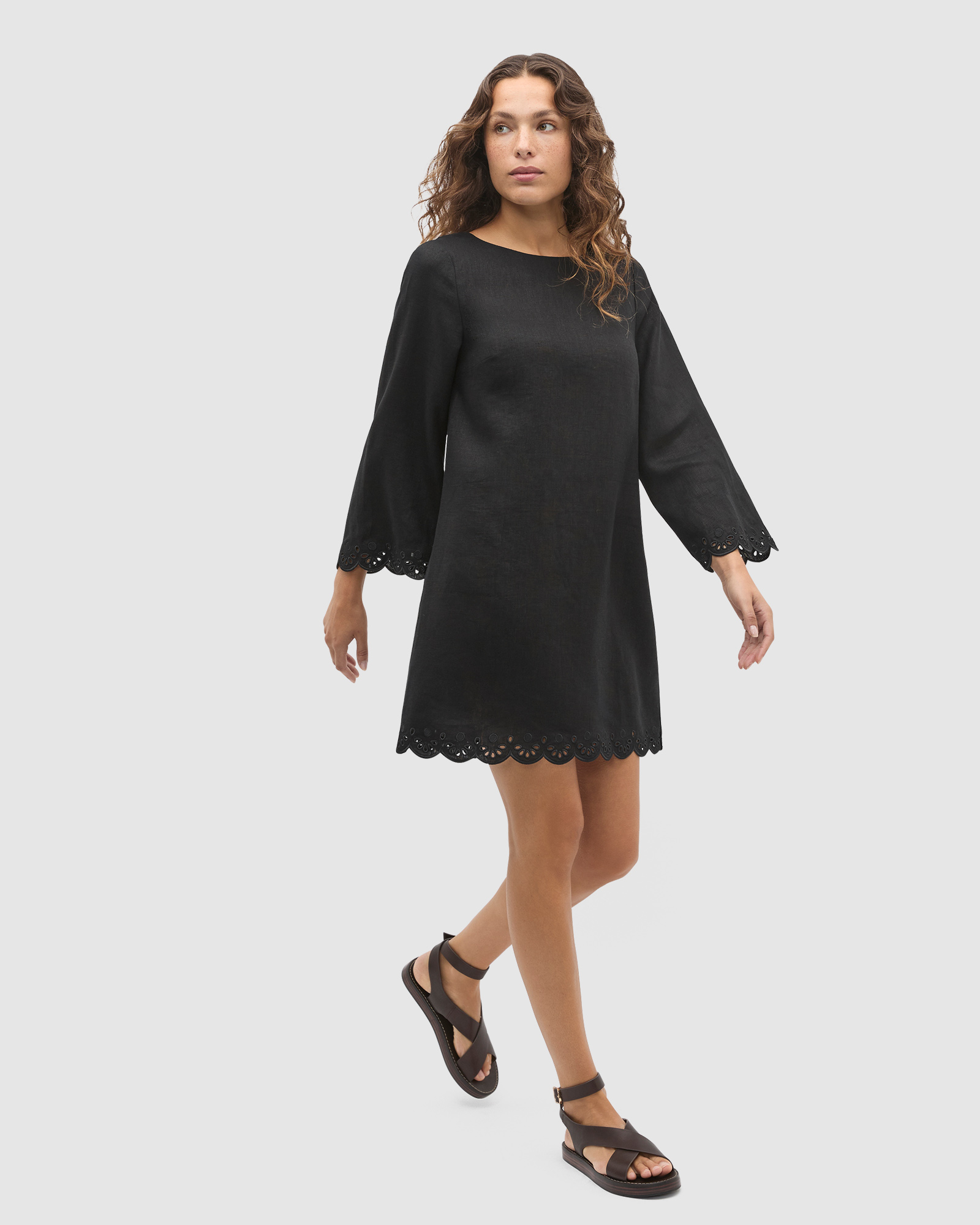 Scallop Broderie Mini Dress