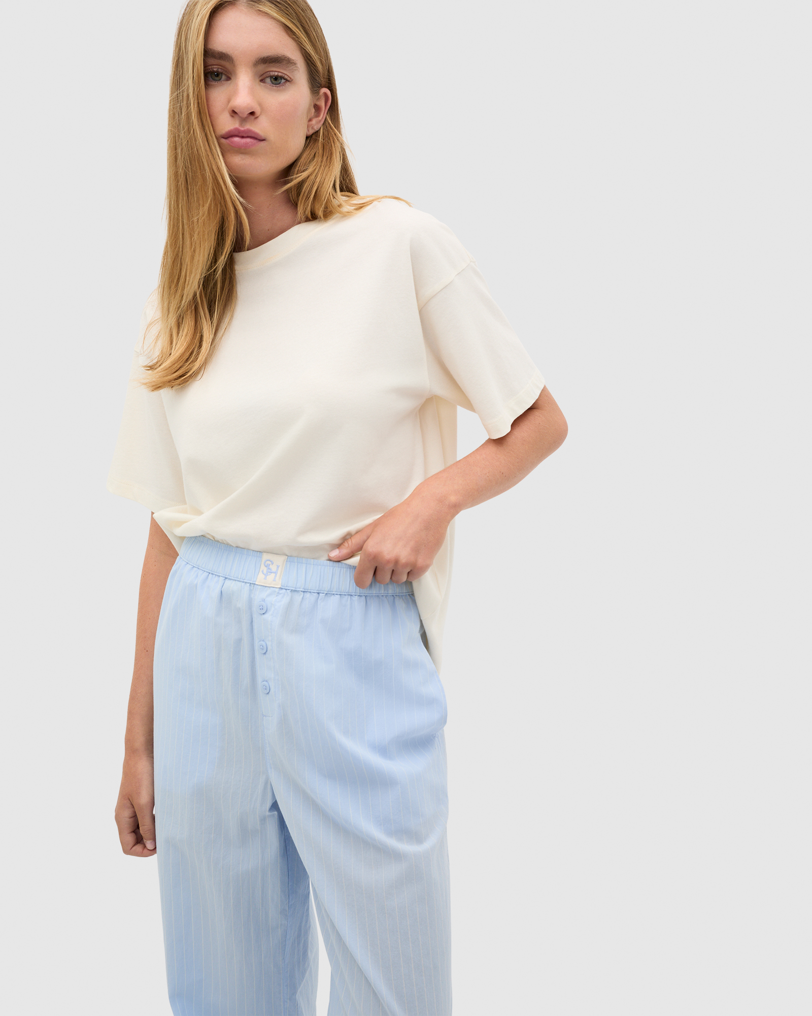 Stripe Shirt and Pant PJ Set
