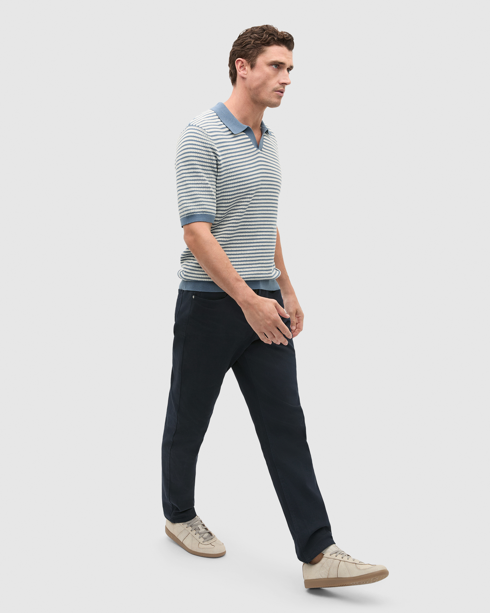 Contrast Stripe Knit Polo