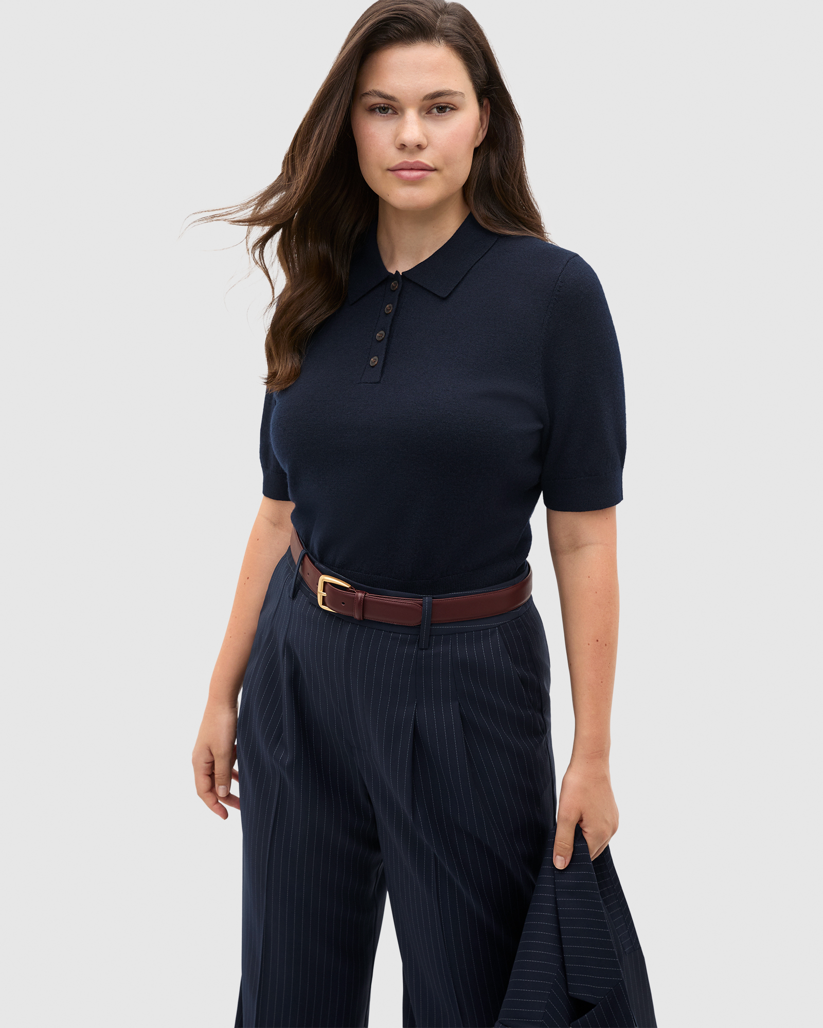 Australian Merino Knit Polo Top