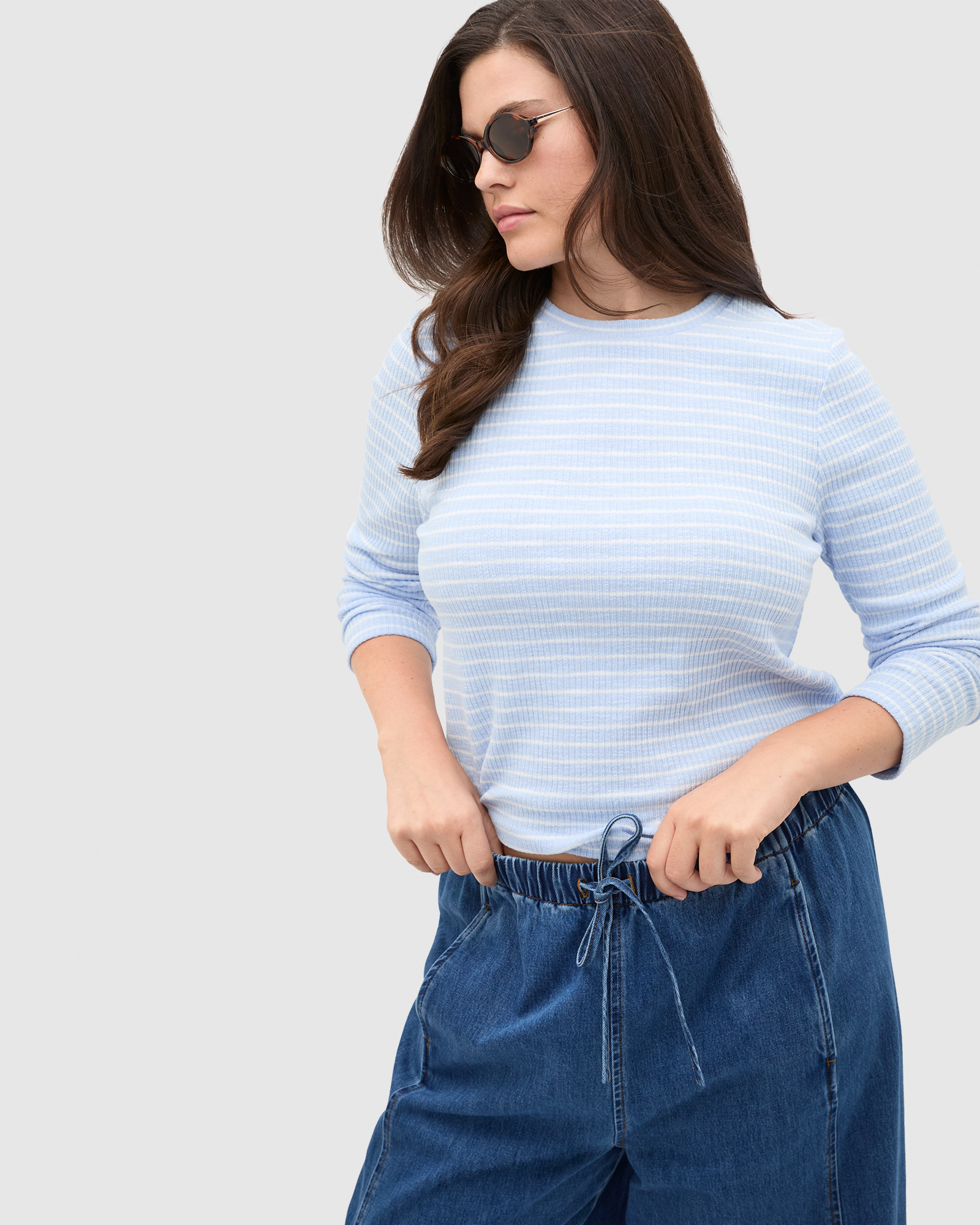 Self Stripe Textured Top