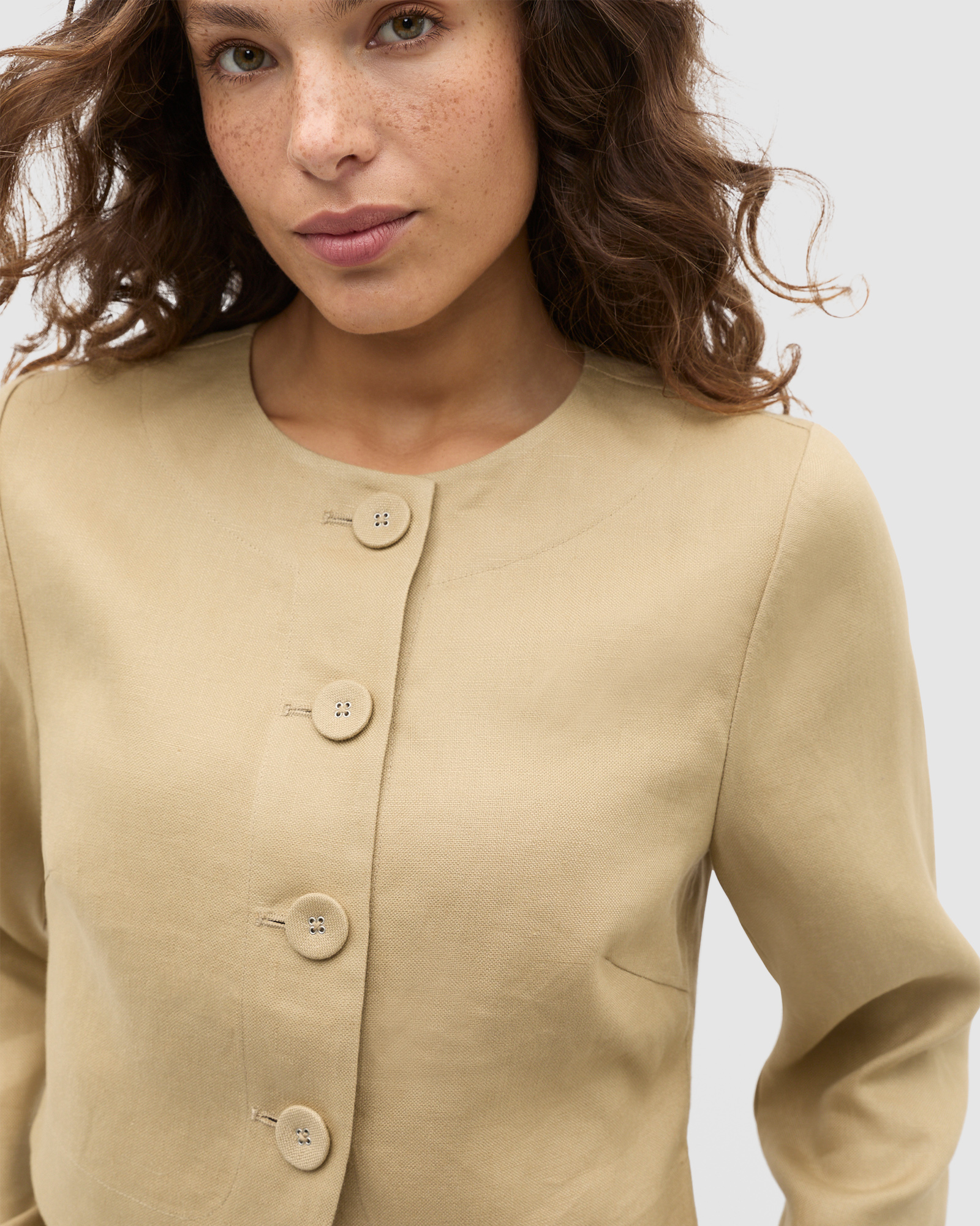 Long Sleeve Linen Vest