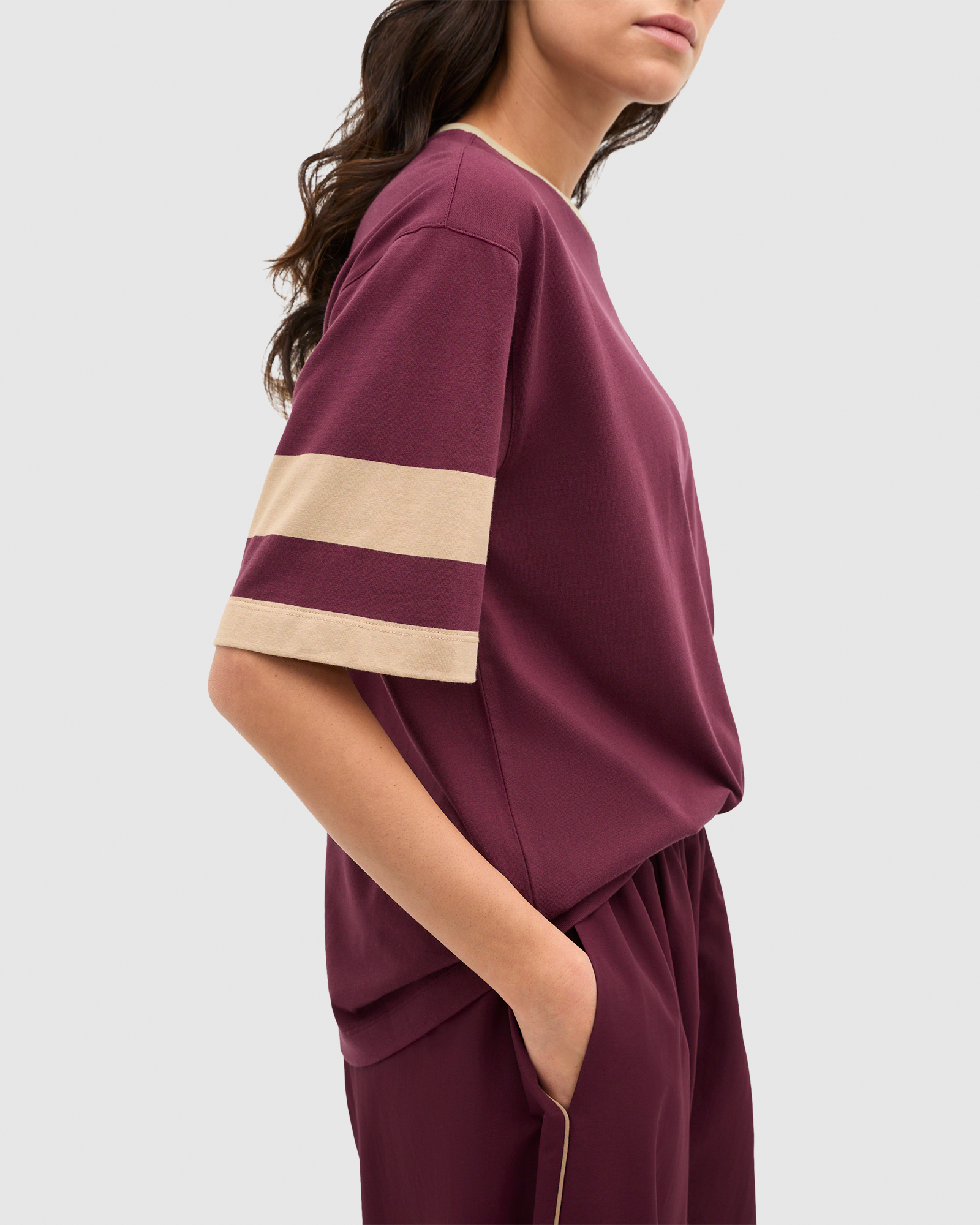 MD Cotton Contrast Boyfriend Tee